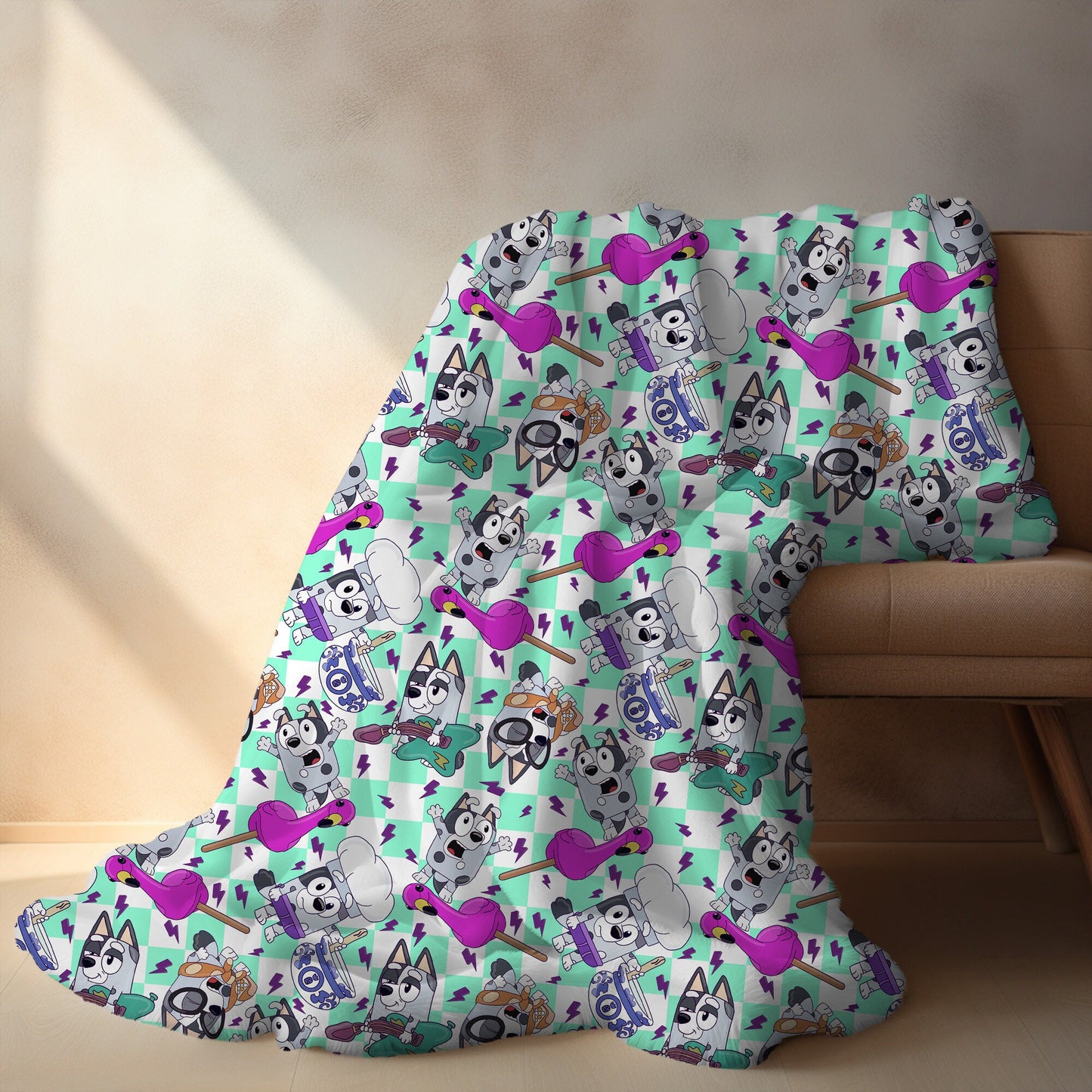 Personalized Muffin Bluey Blanket