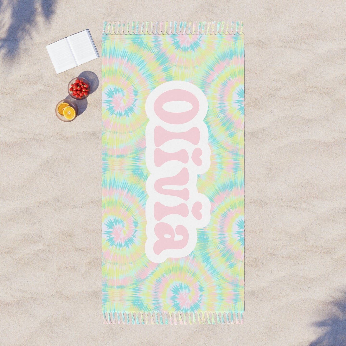 Personalized Tie Dye Beach Towel