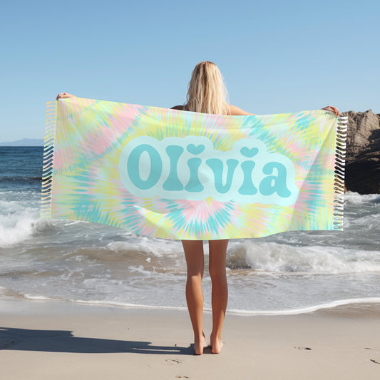 Personalized Tie Dye Beach towel