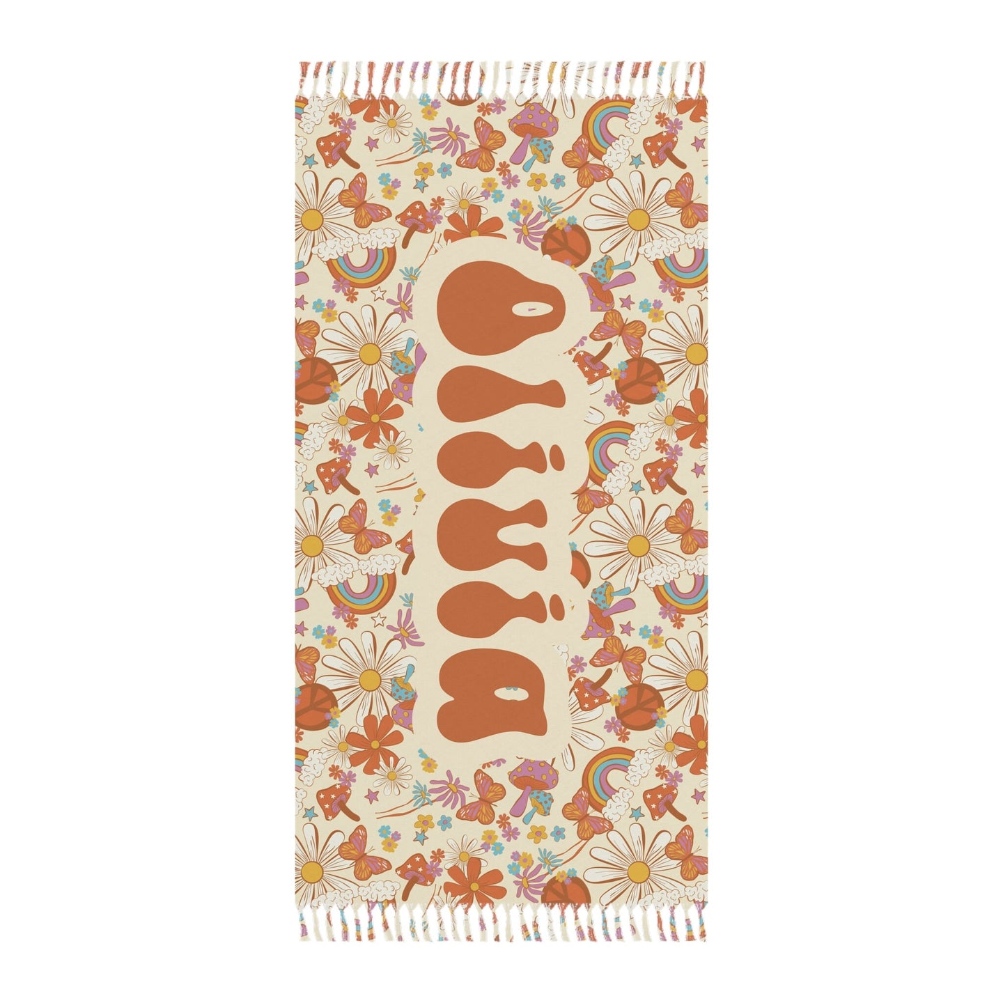 Personalized Retro Boho Beach towel