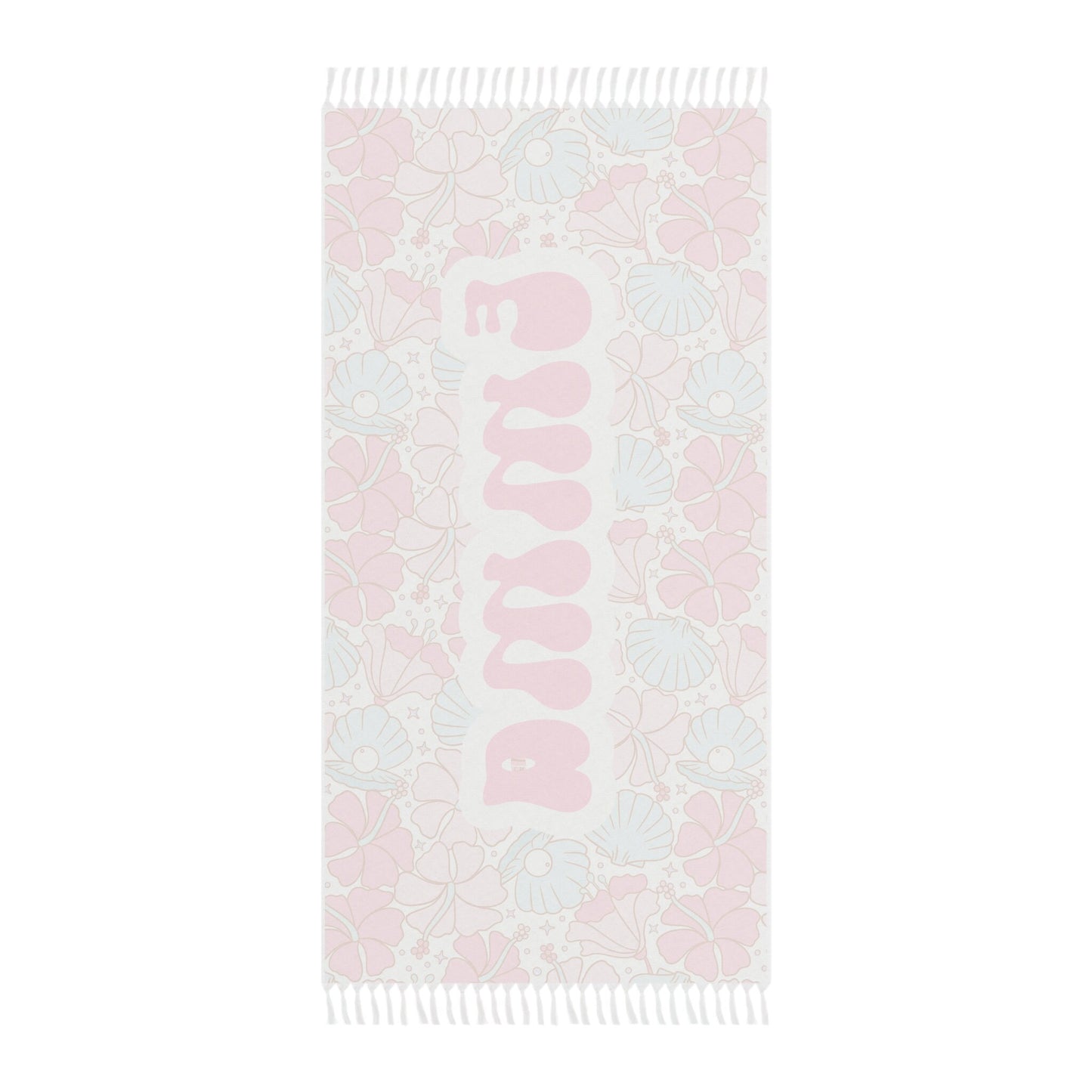 Personalized Pink and Blue Floral Beach towel