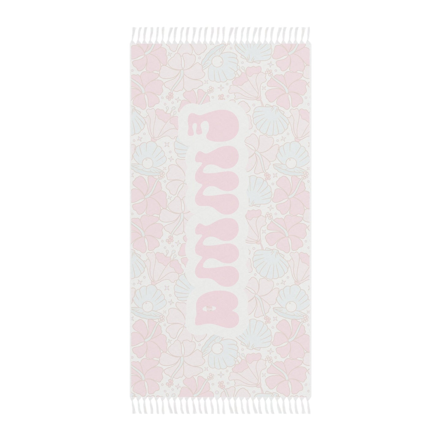 Personalized Pink and Blue Floral Beach towel