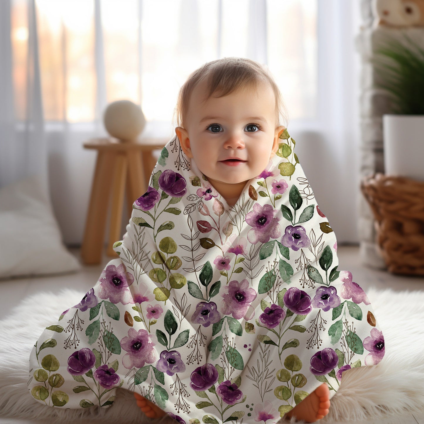 Personalized Floral Blanket