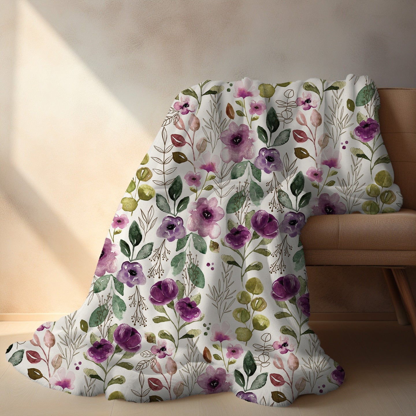 Personalized Floral Blanket