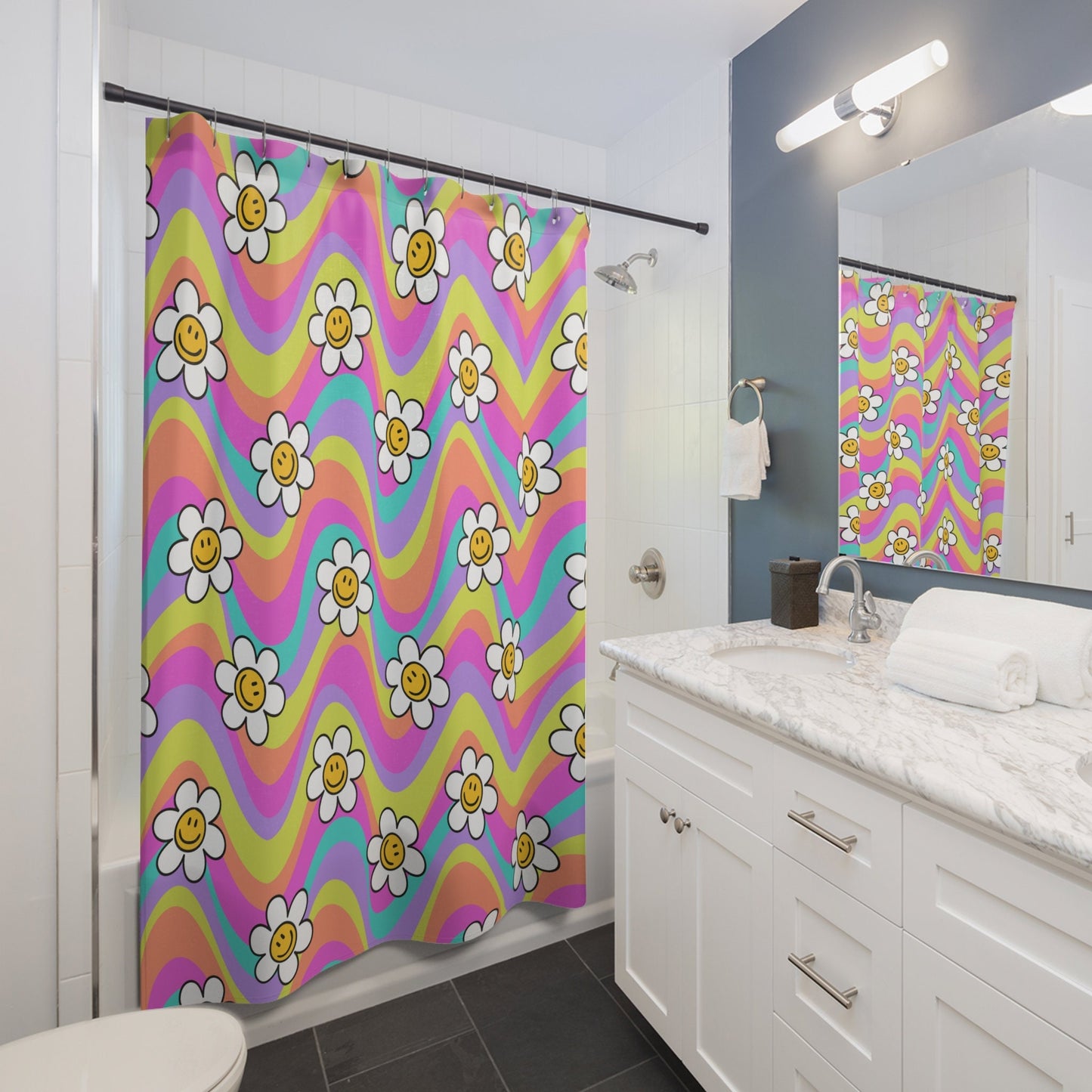 Groovy Colorful Shower Curtain - PERSONALIZABLE