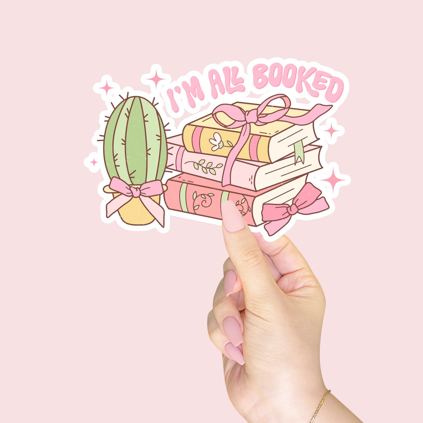 Coquette Pink Books Stickers