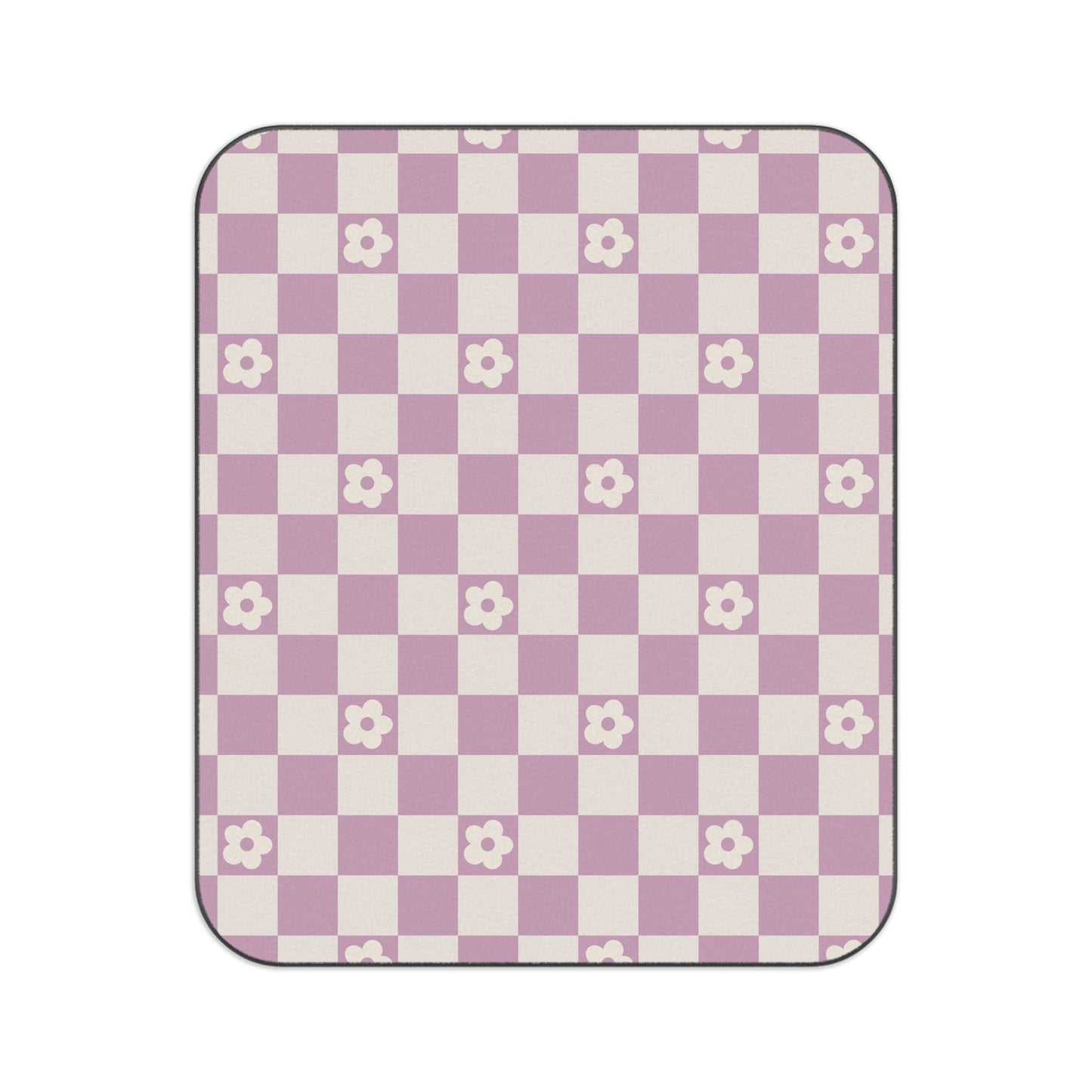 Purple Checkered Picnic Blanket Waterproof