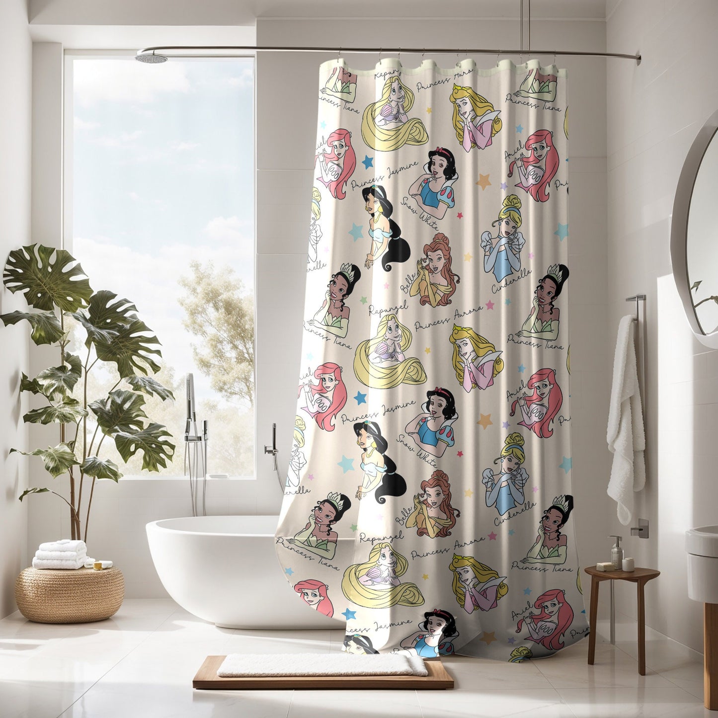 Personalized Disney Princess Shower Curtain