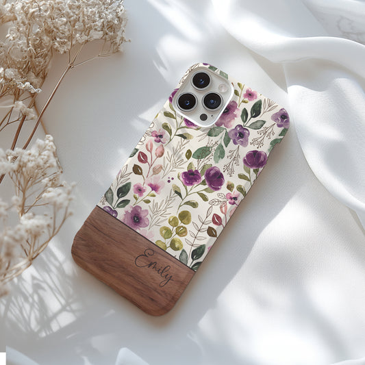 Personalized Floral phone case iPhone 16, 15, 14, 13 Pro Max, iPhone 12 Mini, iPhone 11 Pro, iPhone x, iPhone XS, iPhone 8, 7, Plus, 12, XR