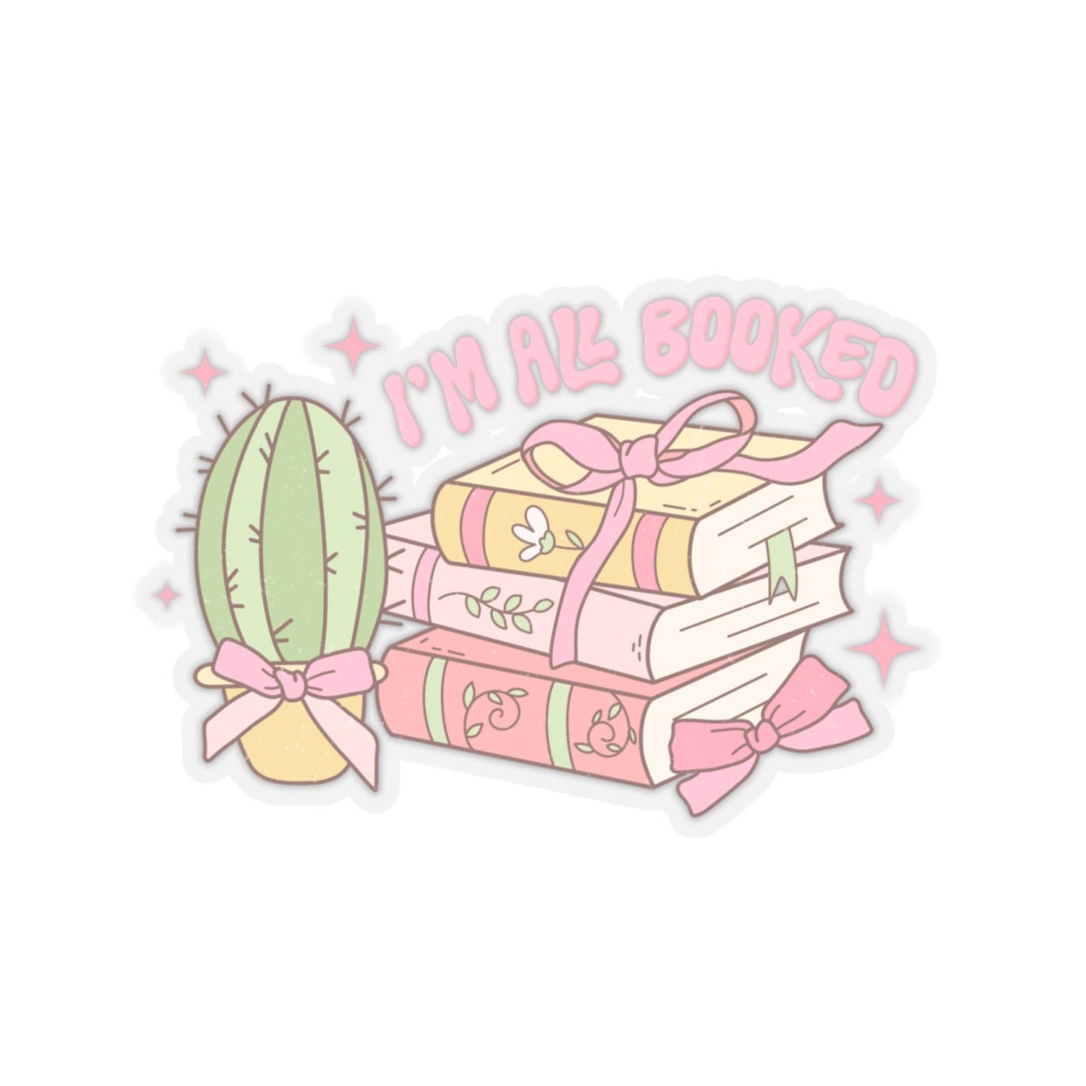 Coquette Pink Books Stickers