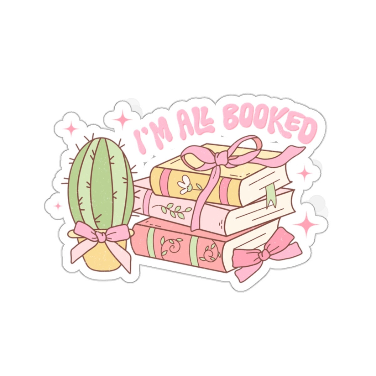 Coquette Pink Books Stickers