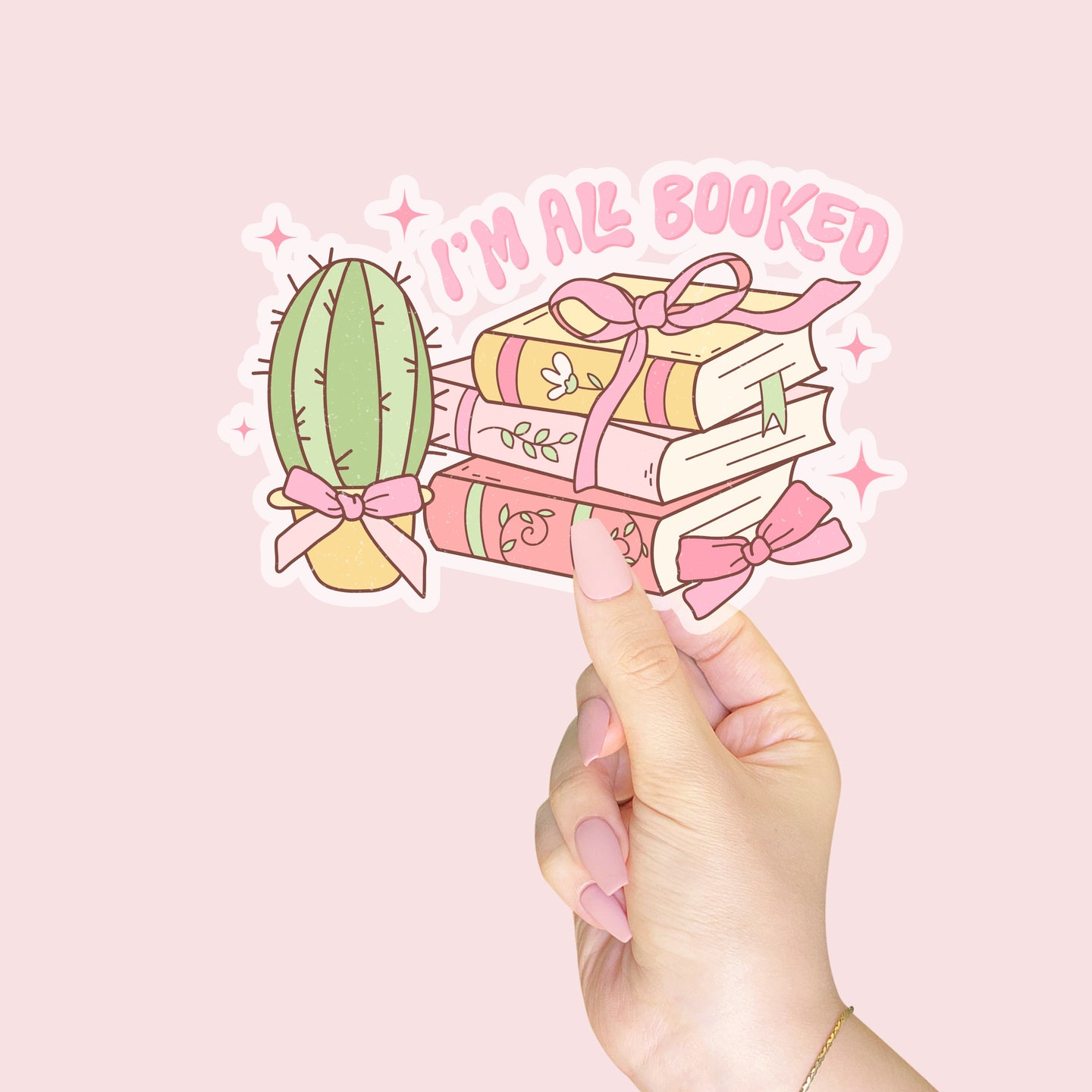 Coquette Pink Books Stickers