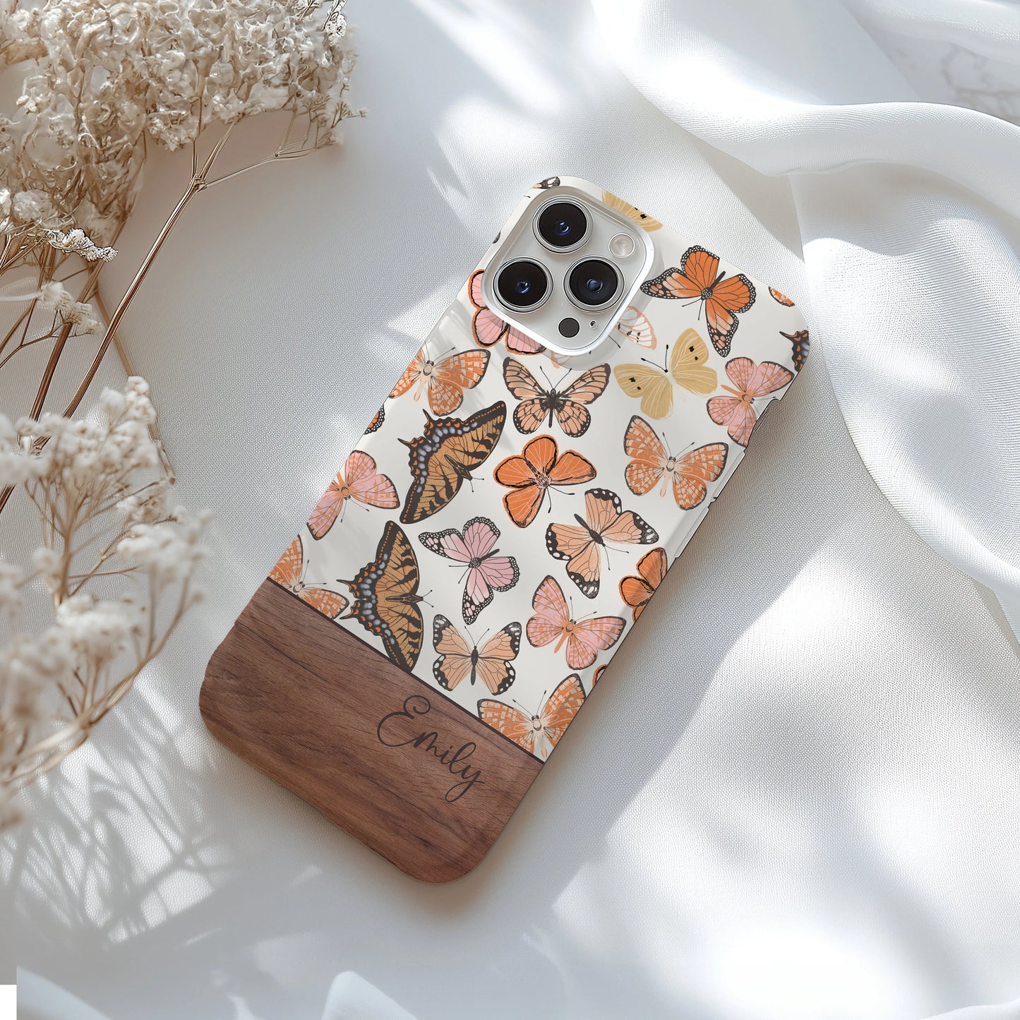 Personalized Butterfly Tough Phone Case for iPhone, Samsung and Google Phones