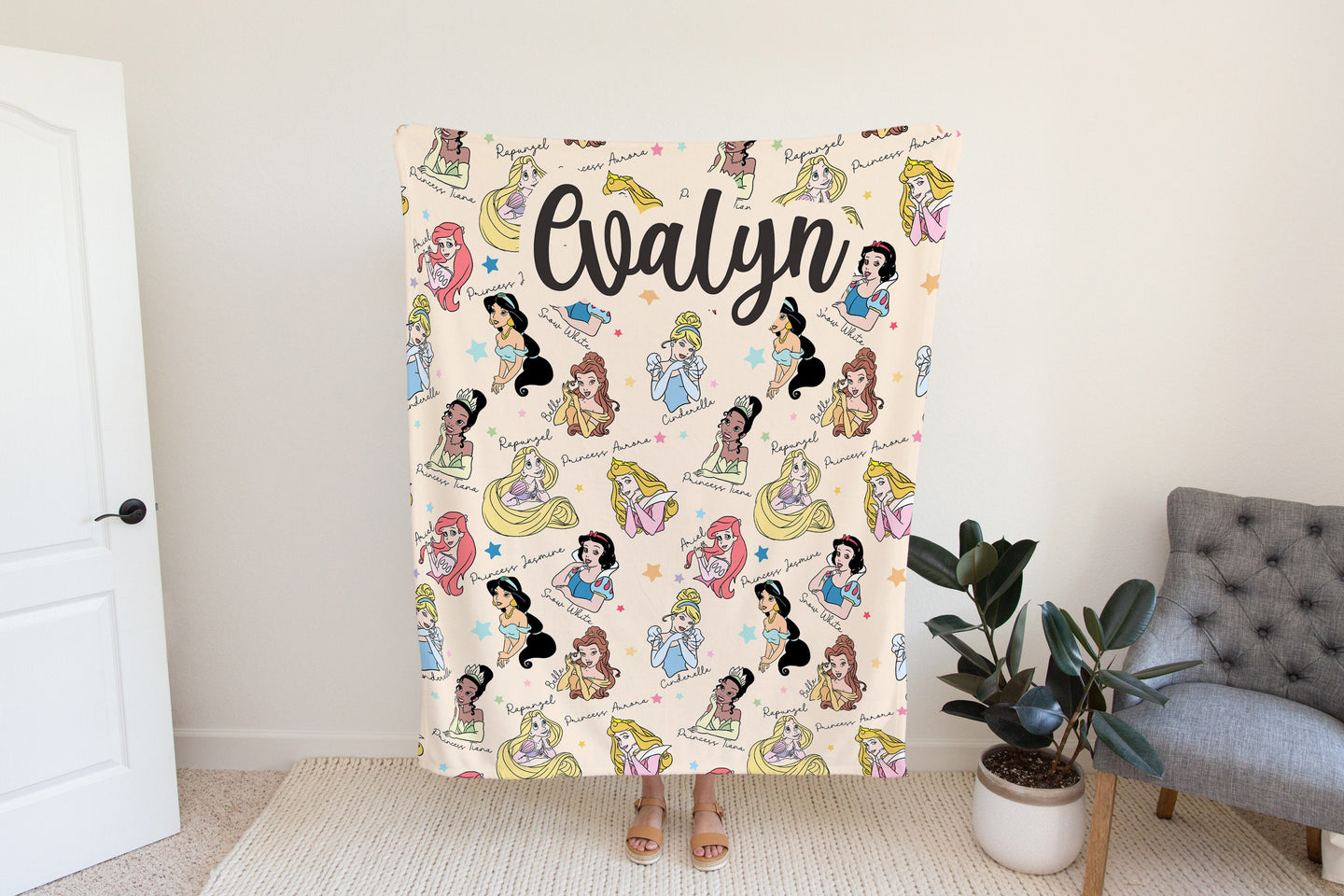 Personalized Disney Princesses Blanket