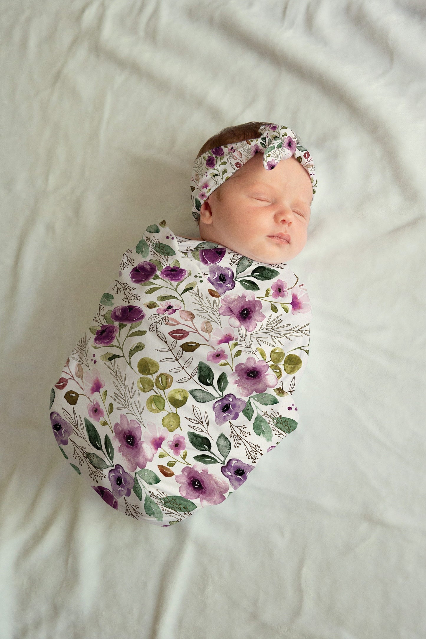 Personalized Floral Swaddle Set