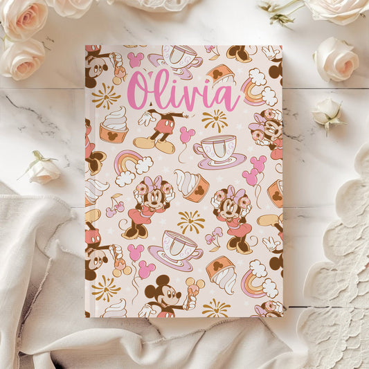 Personalized Disney Park Autograph Book, Magical Disney Autograph Book, Magic Kingdom Park, Pink micky and minnie mouse Autograph book