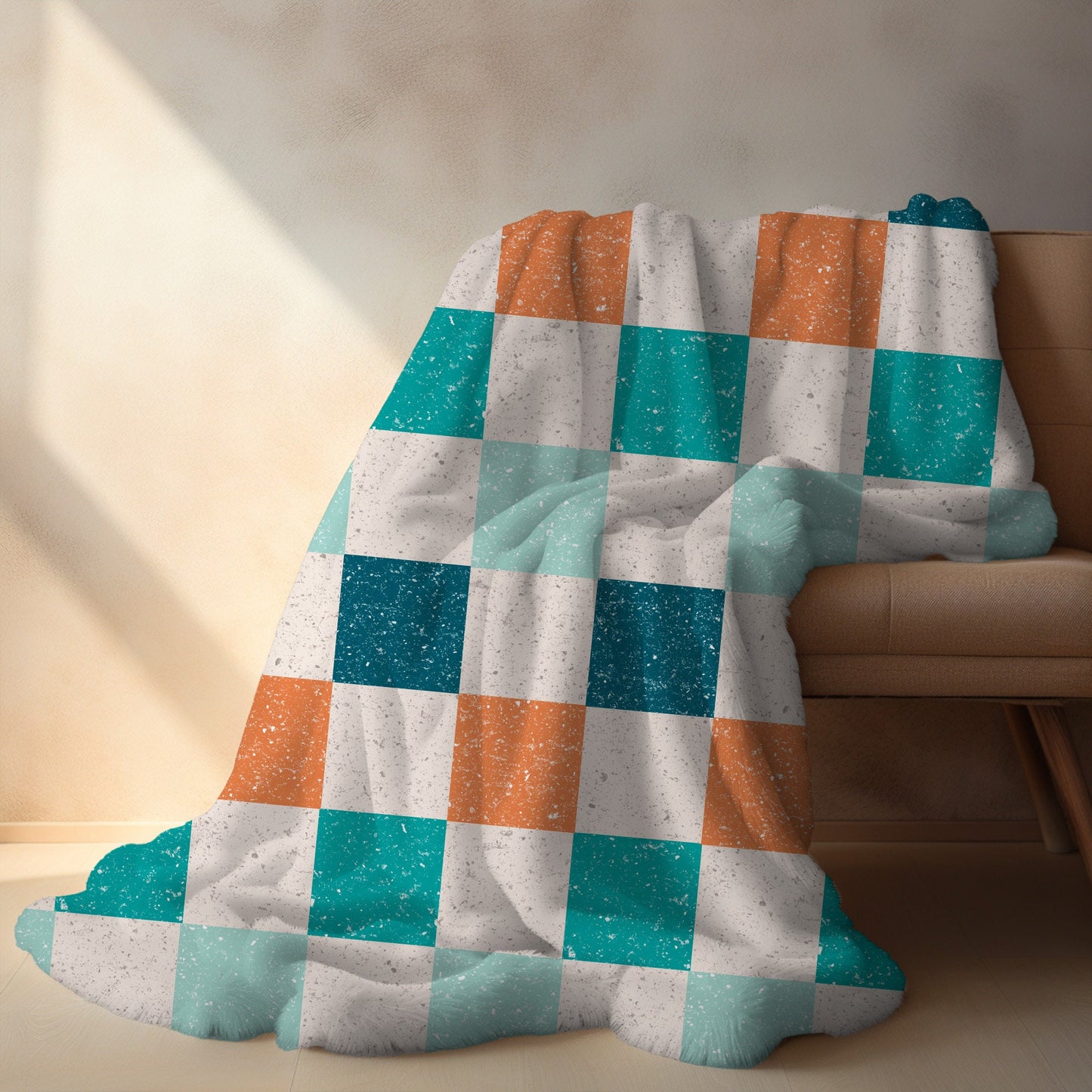 Personalized Checkered blanket for boy, Blue checker throw, birthday gift for him custom name blanket baby shower gift birthday gift for boy