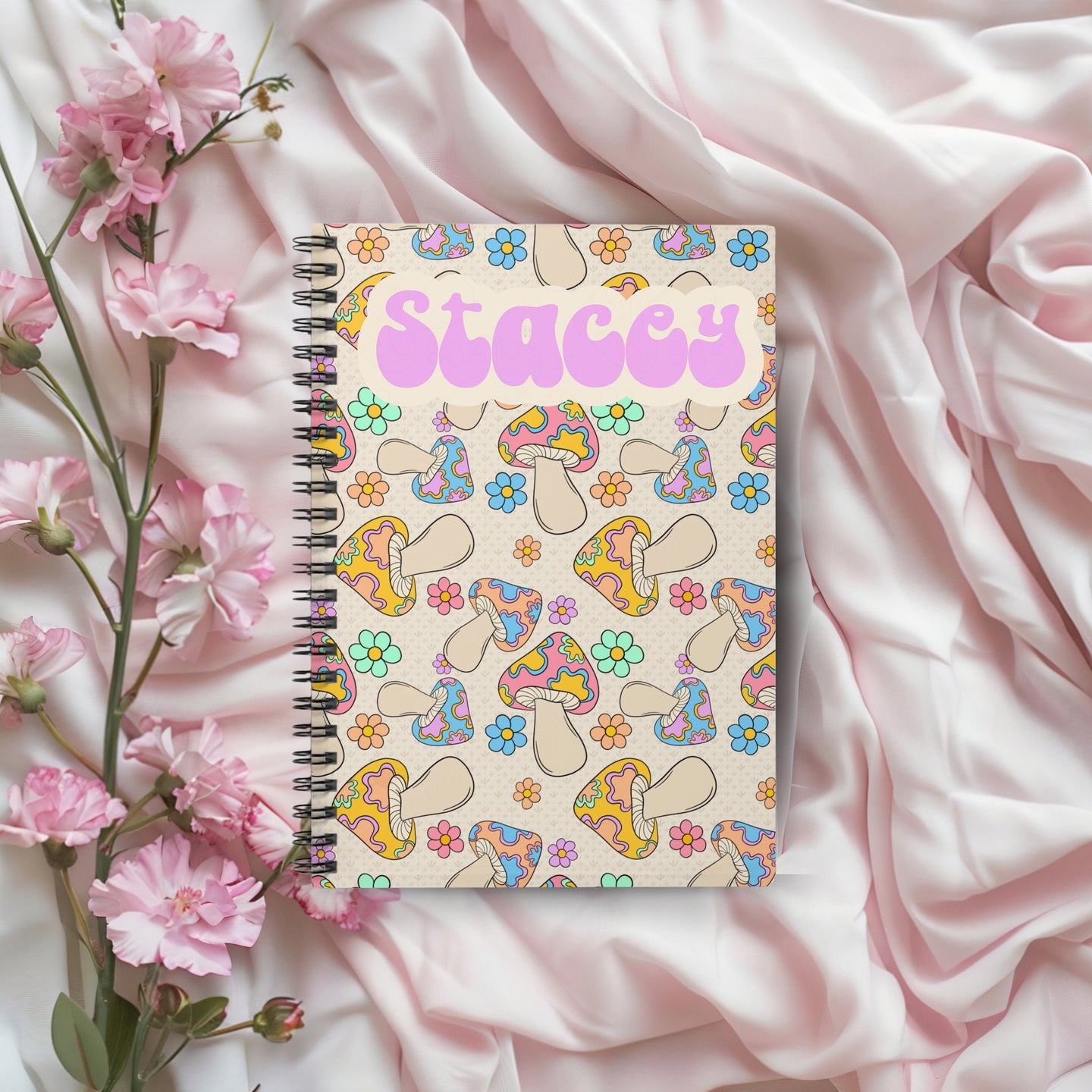 Personalized Mushroom Spiral Notebook