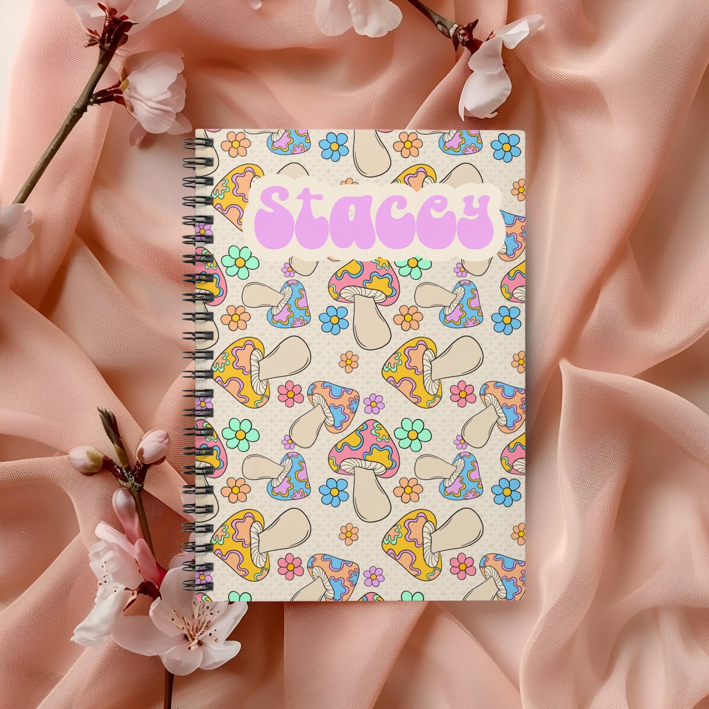 Personalized Mushroom Spiral Notebook