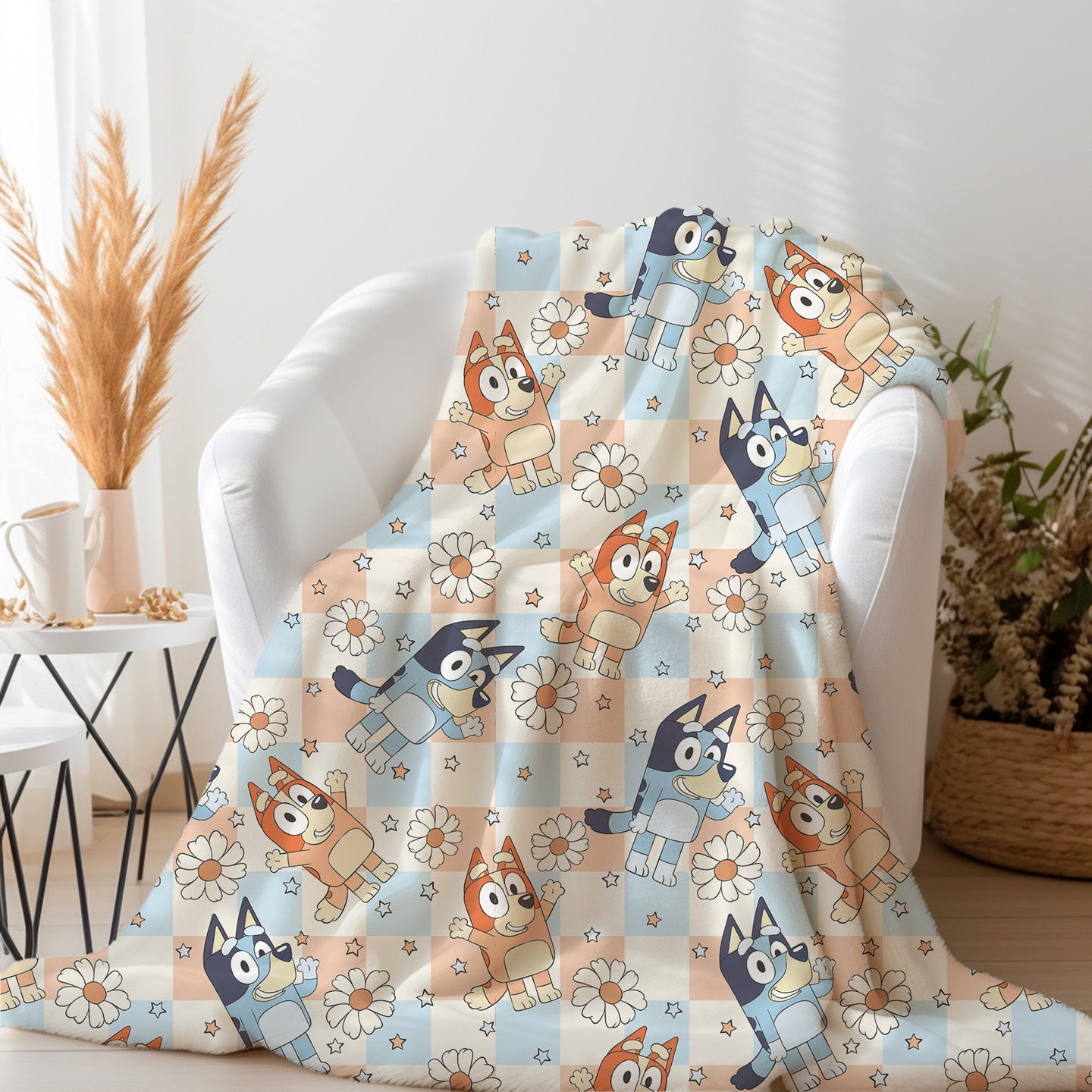 Personalized Boho Bluey Blanket