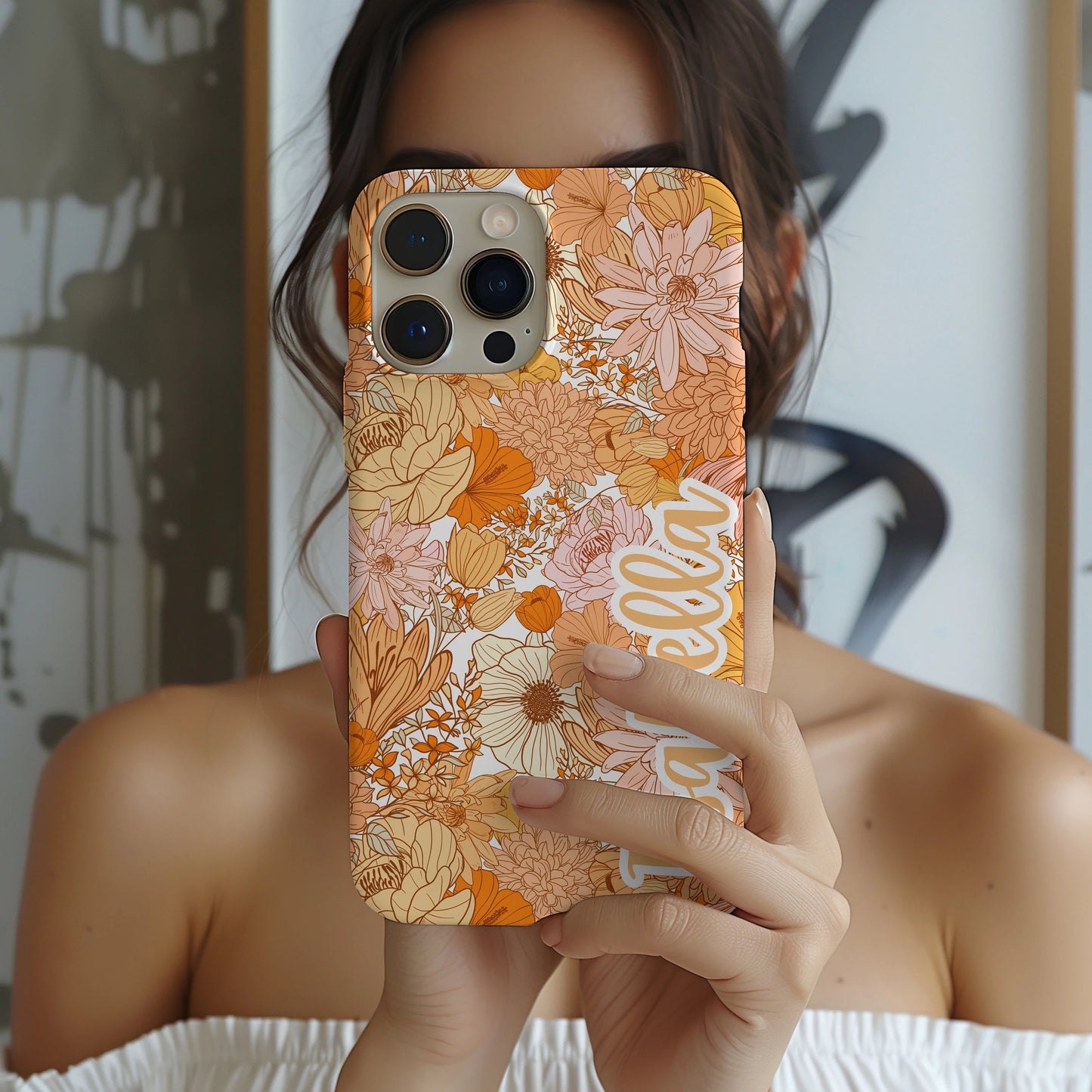 Personalized Floral Tough Phone Case for iPhone, Samsung and Google Phones