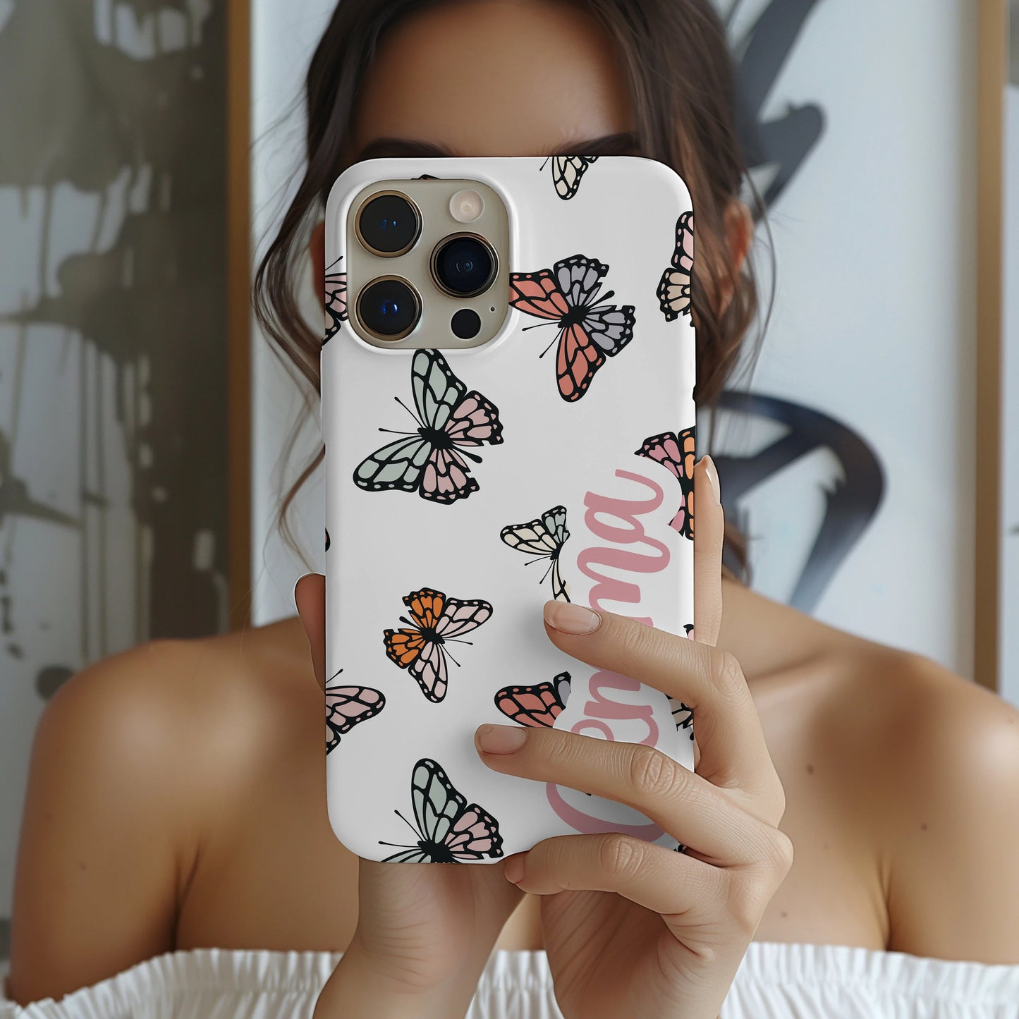 Personalized Butterfly Tough Phone Case for iPhone, Samsung and Google Phones