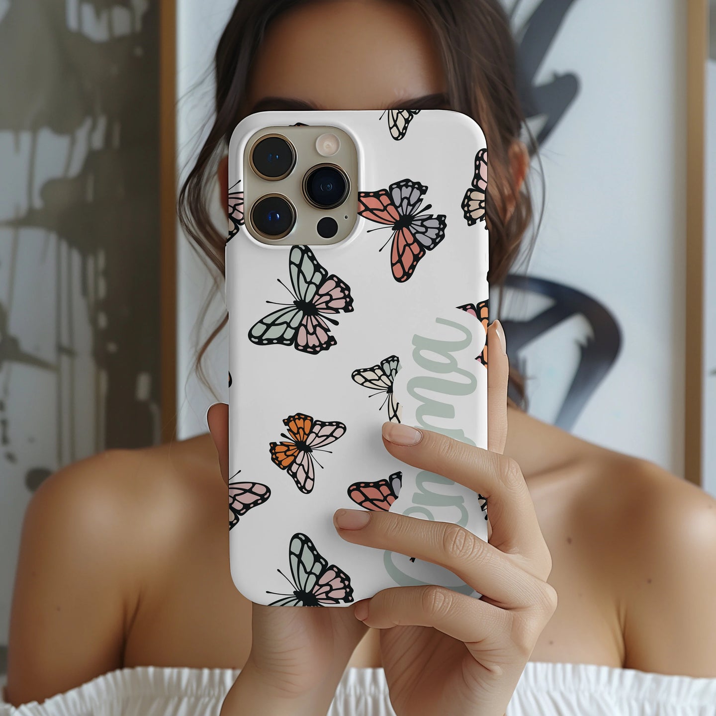 Personalized Butterfly Tough Phone Case for iPhone, Samsung and Google Phones