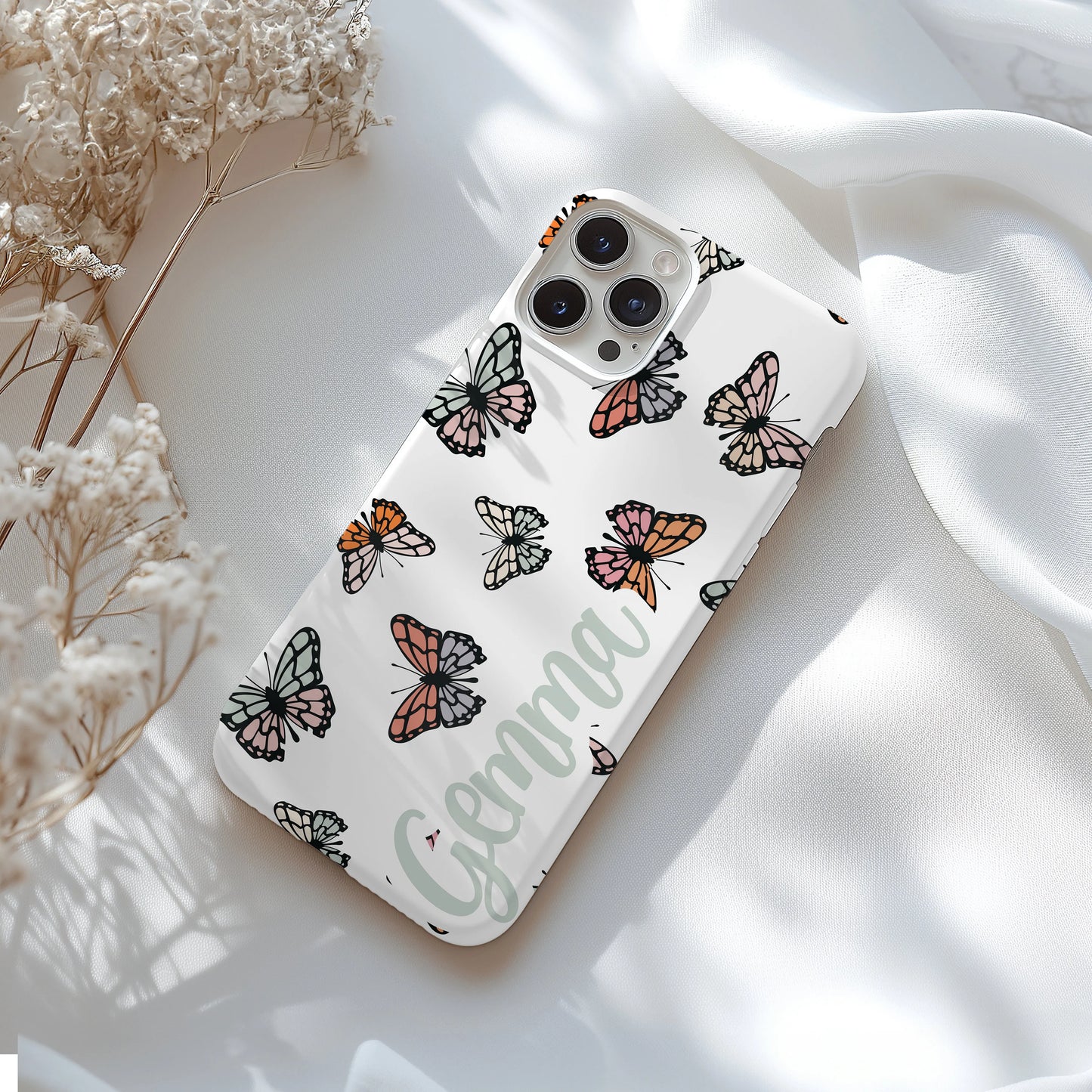 Personalized Butterfly Tough Phone Case for iPhone, Samsung and Google Phones