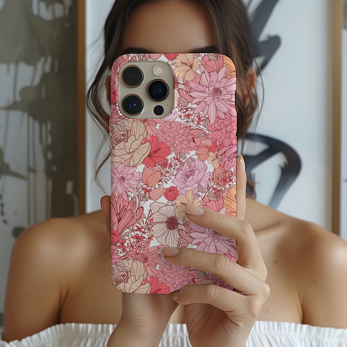 Personalized Floral Tough Phone Case for iPhone, Samsung and Google Phones