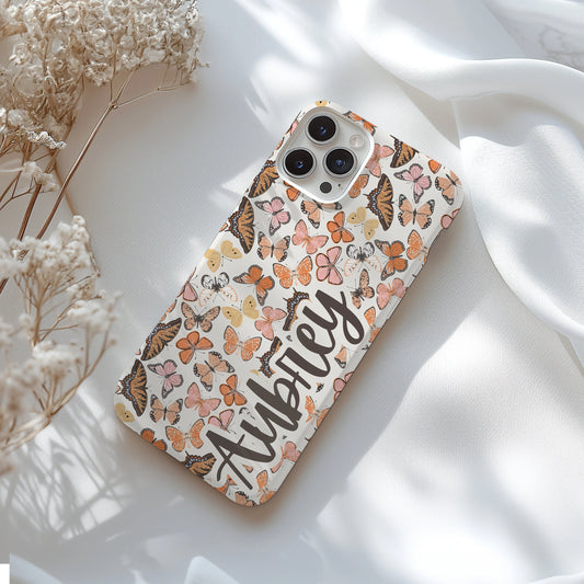 Personalized Butterfly Tough Phone Case for iPhone, Samsung and Google Phones