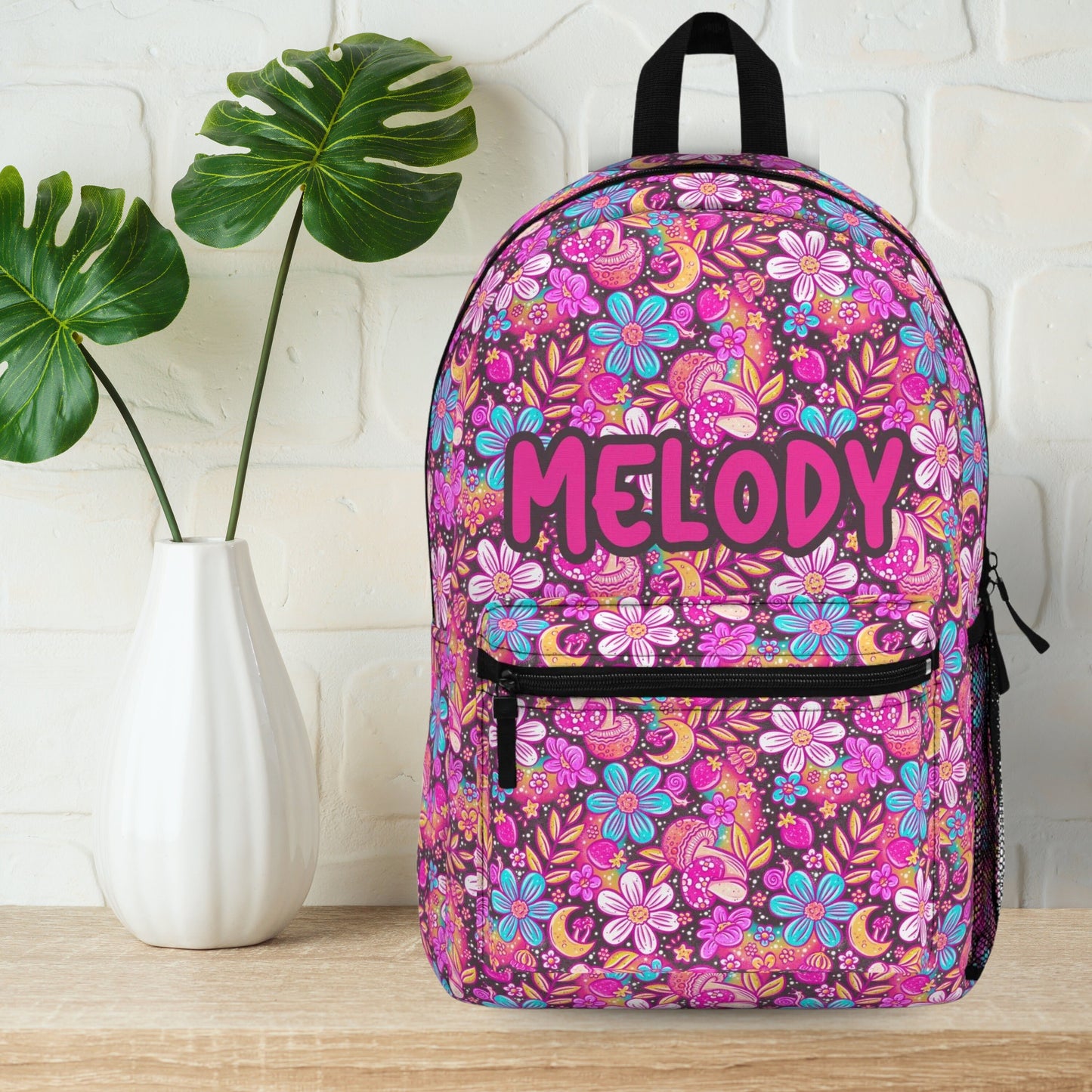 Personalized Kids School Backpack Floral