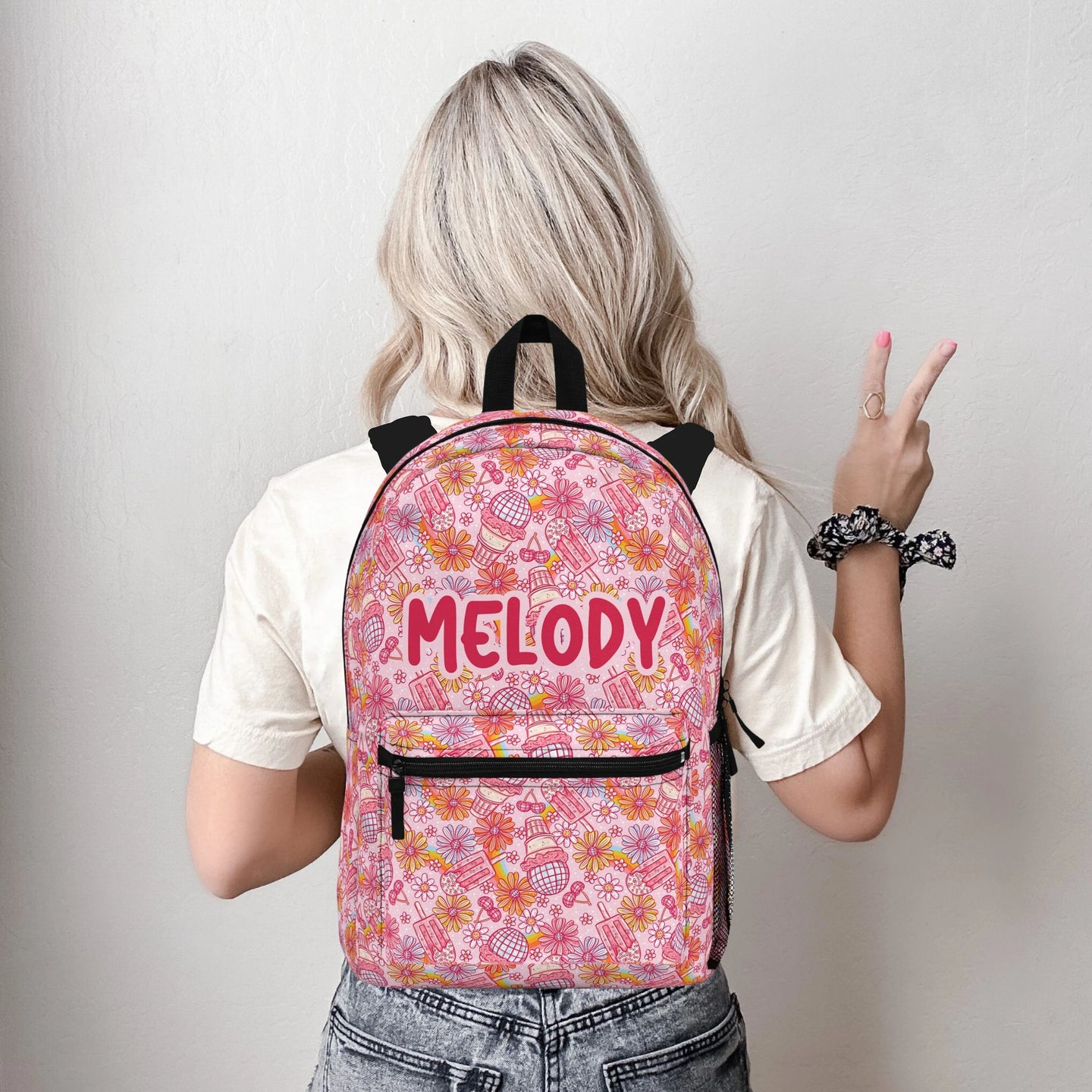 Personalized kids school backpack, personalized toddler backpack Floral, custom name backpack for adults, monogram backpack birthday gift