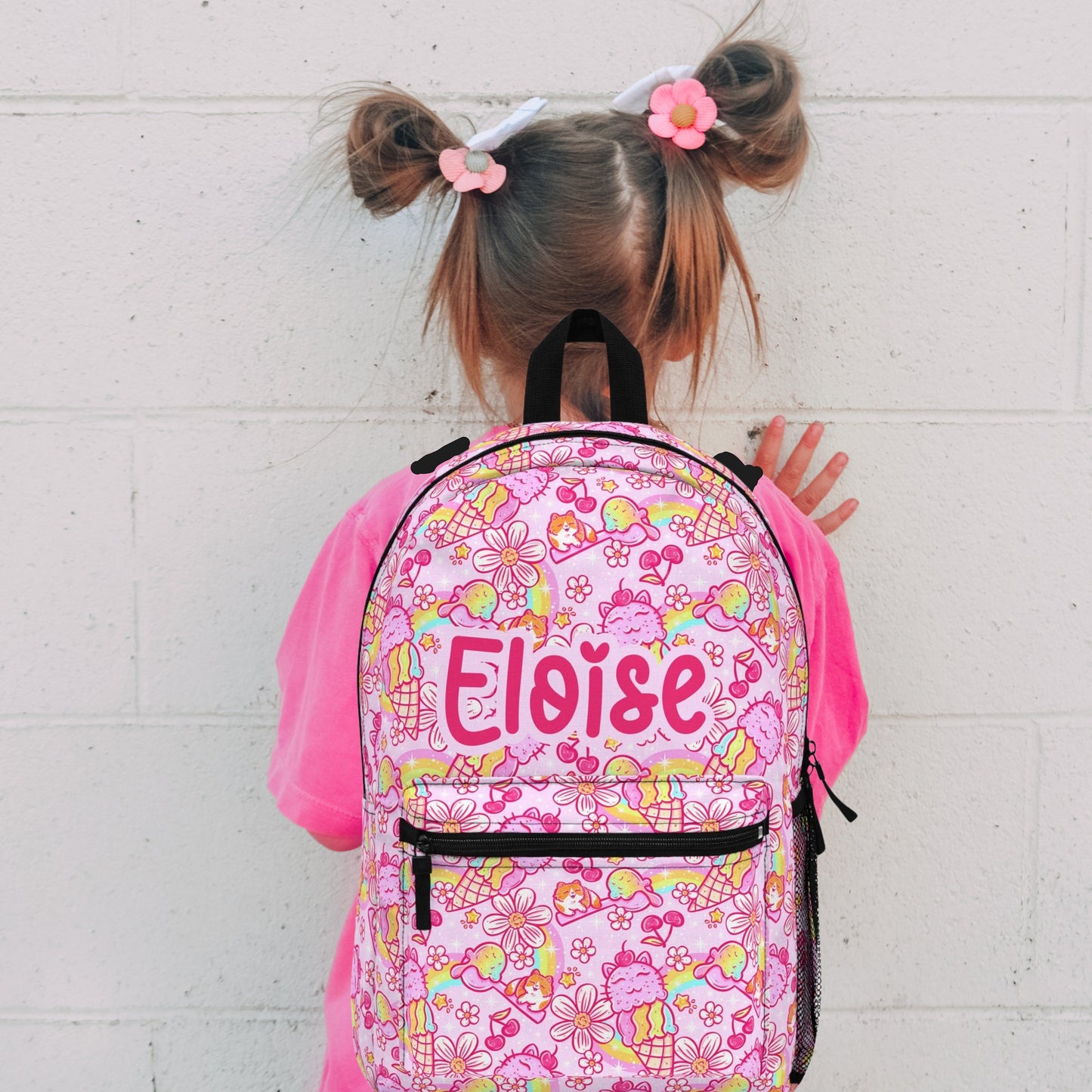 Personalized Pink Kids School Backpack