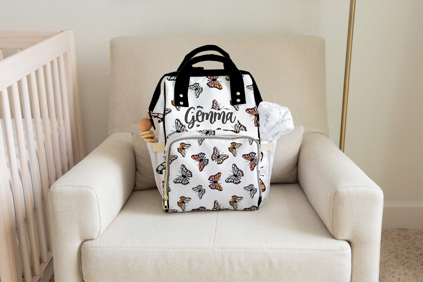 Personalized Butterfly Diaper Backpack