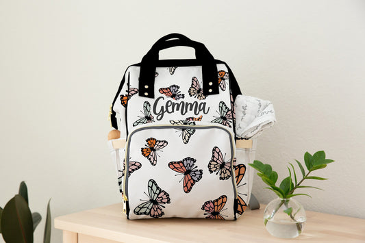 Personalized Butterfly Diaper Backpack