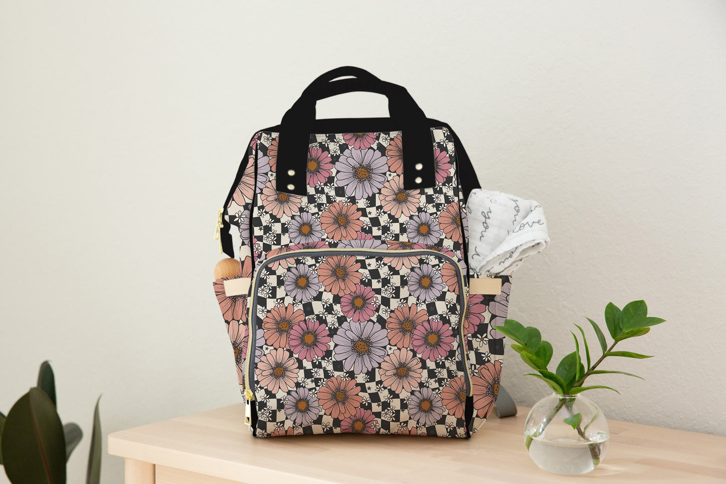 Personalized Floral Diaper Backpack