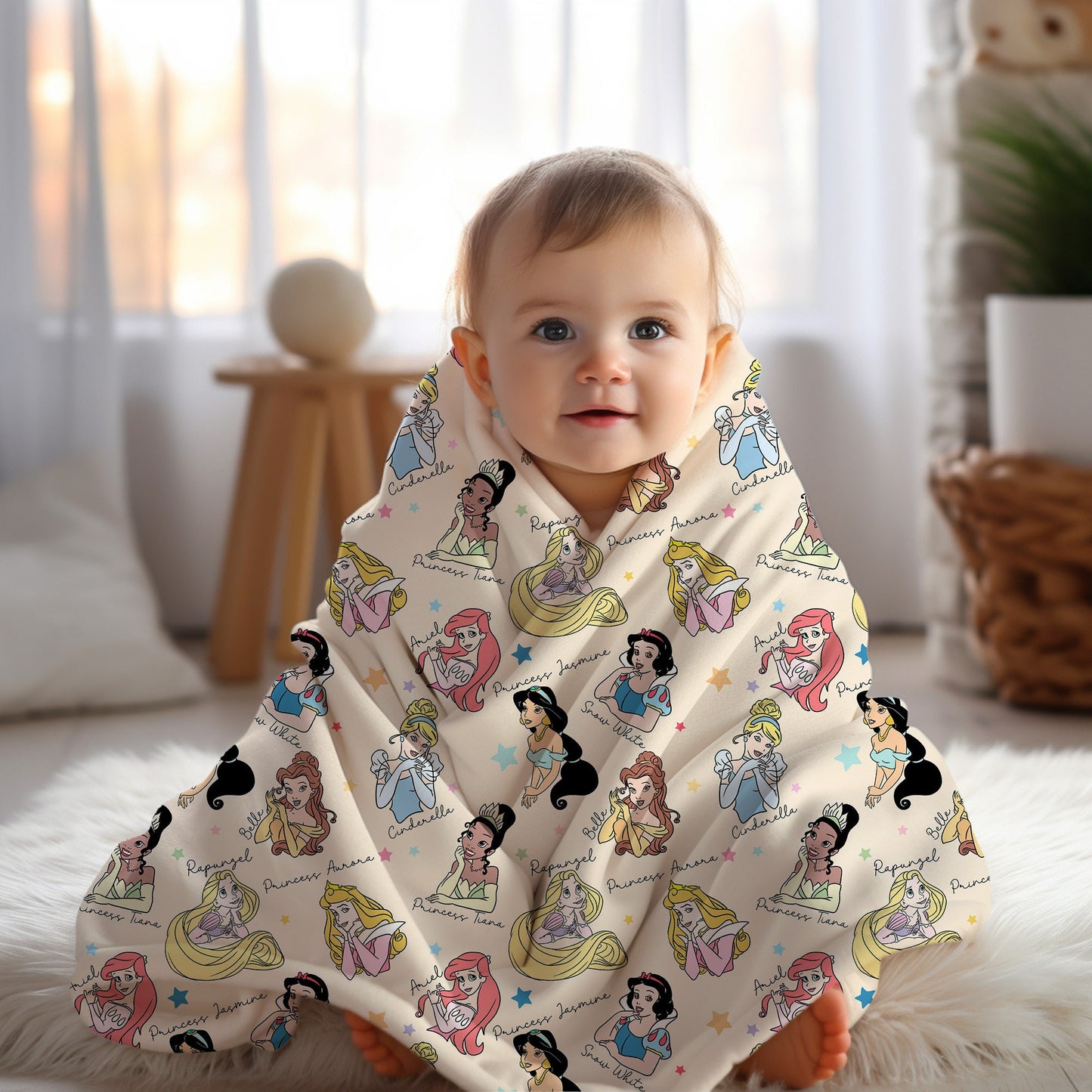 Personalized Disney Princesses Blanket