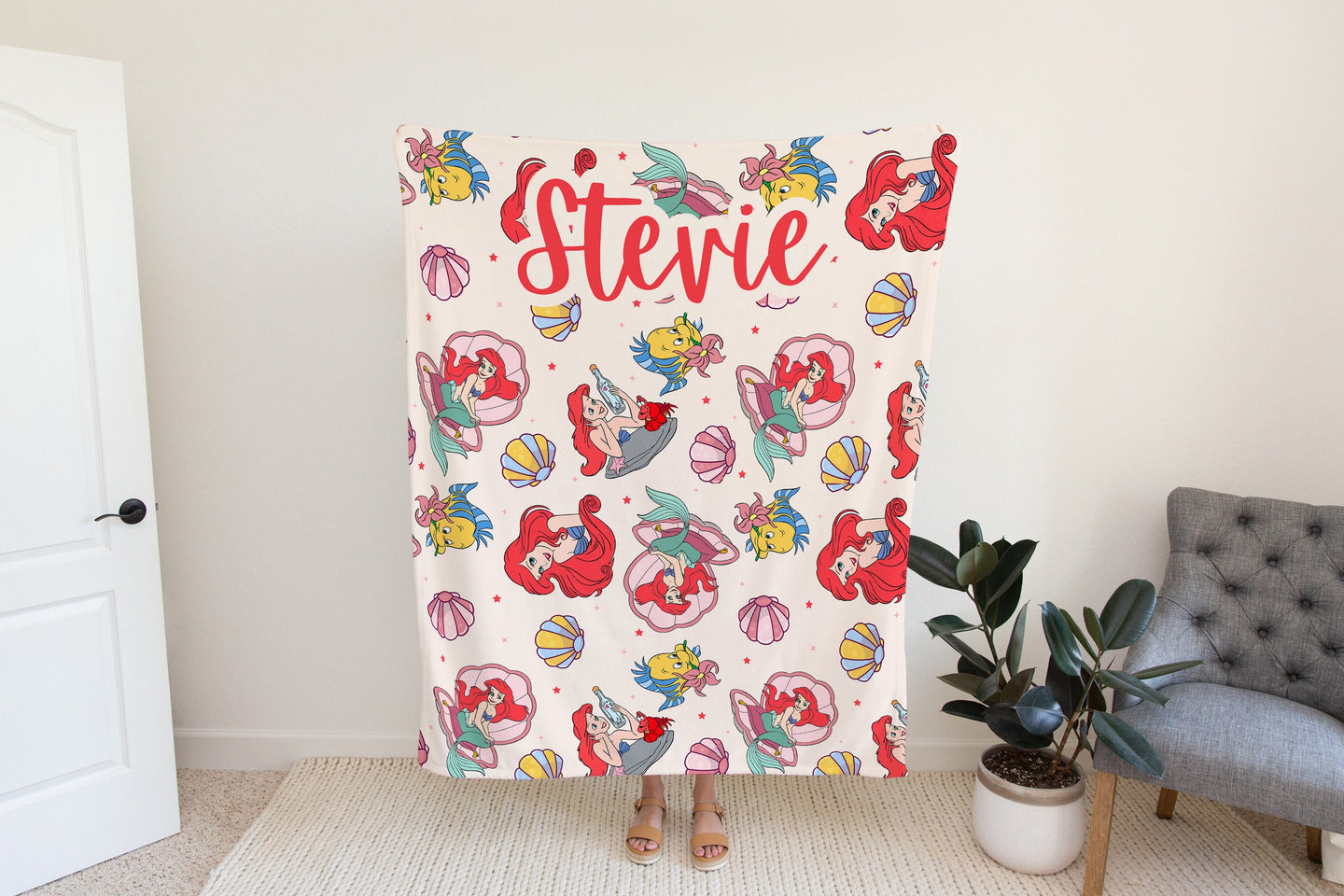 Personalized Little Mermaid Blanket