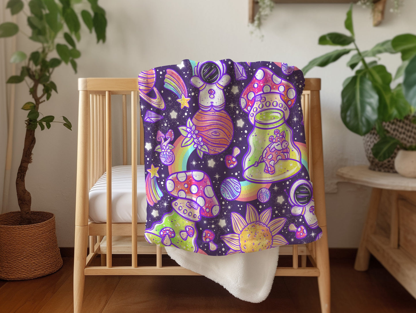 Personalized Space Toddler Blanket