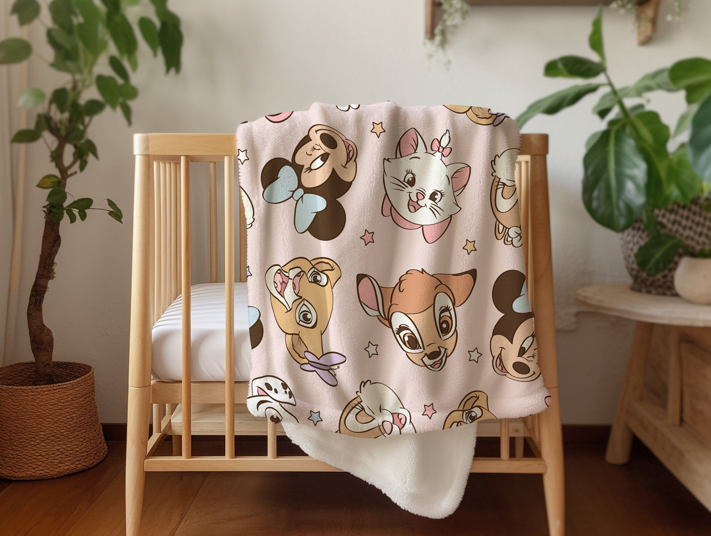 Personalized Pink Disney Friends Blanket