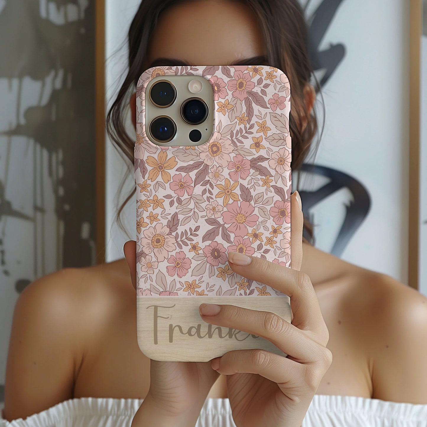 Personalized Floral Tough Phone Case for iPhone, Samsung and Google Phones