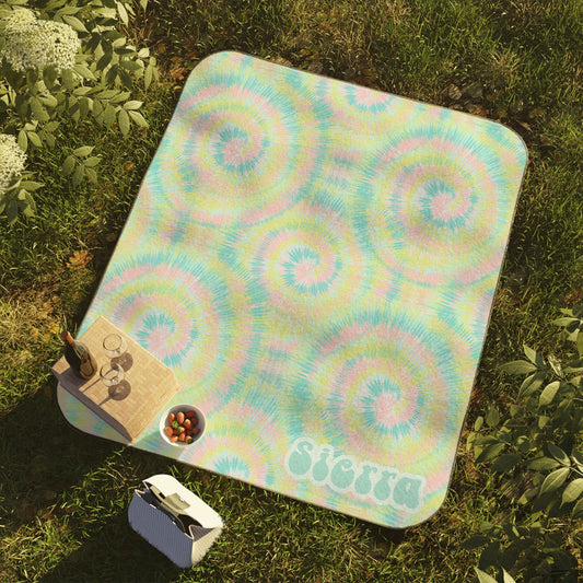 Personalized Tie Dye Picnic Blanket Waterproof