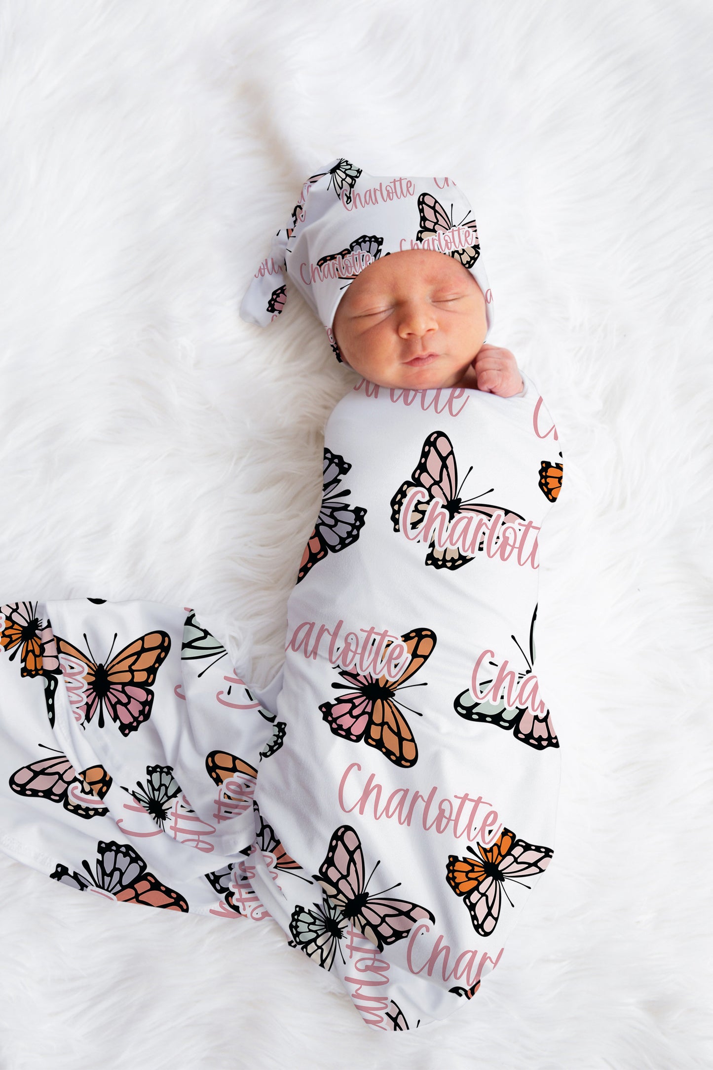 Personalized Butterfly Swaddle Set