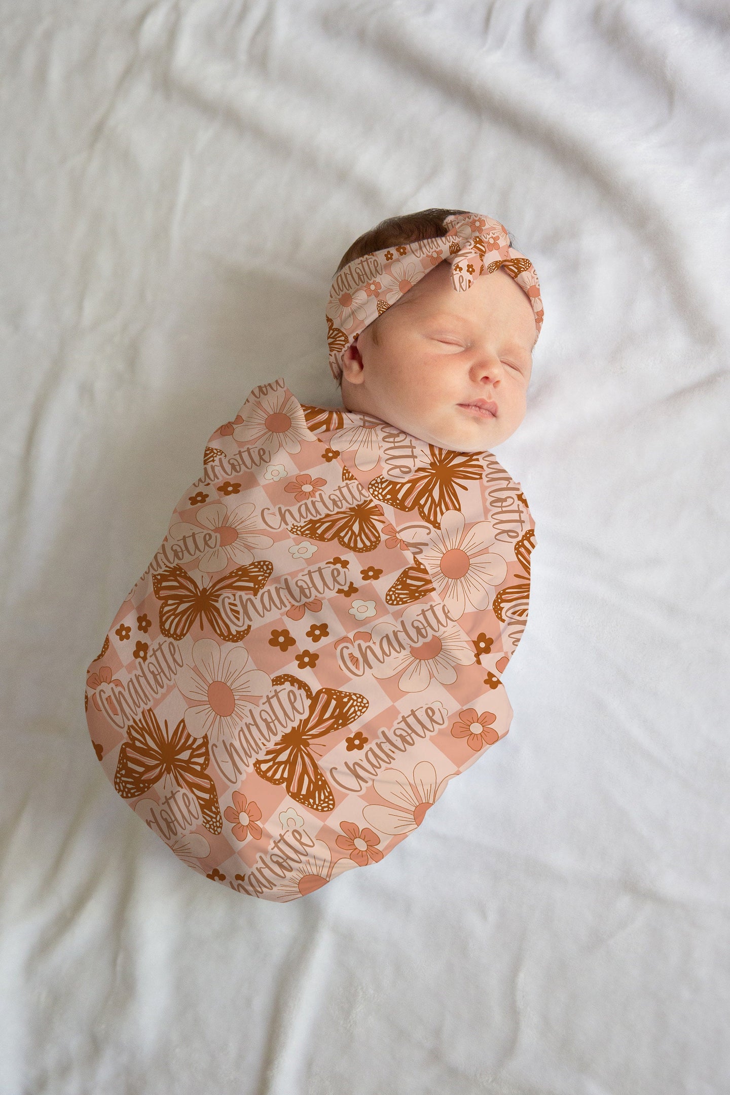 Personalized Boho Butterfly Swaddle Set