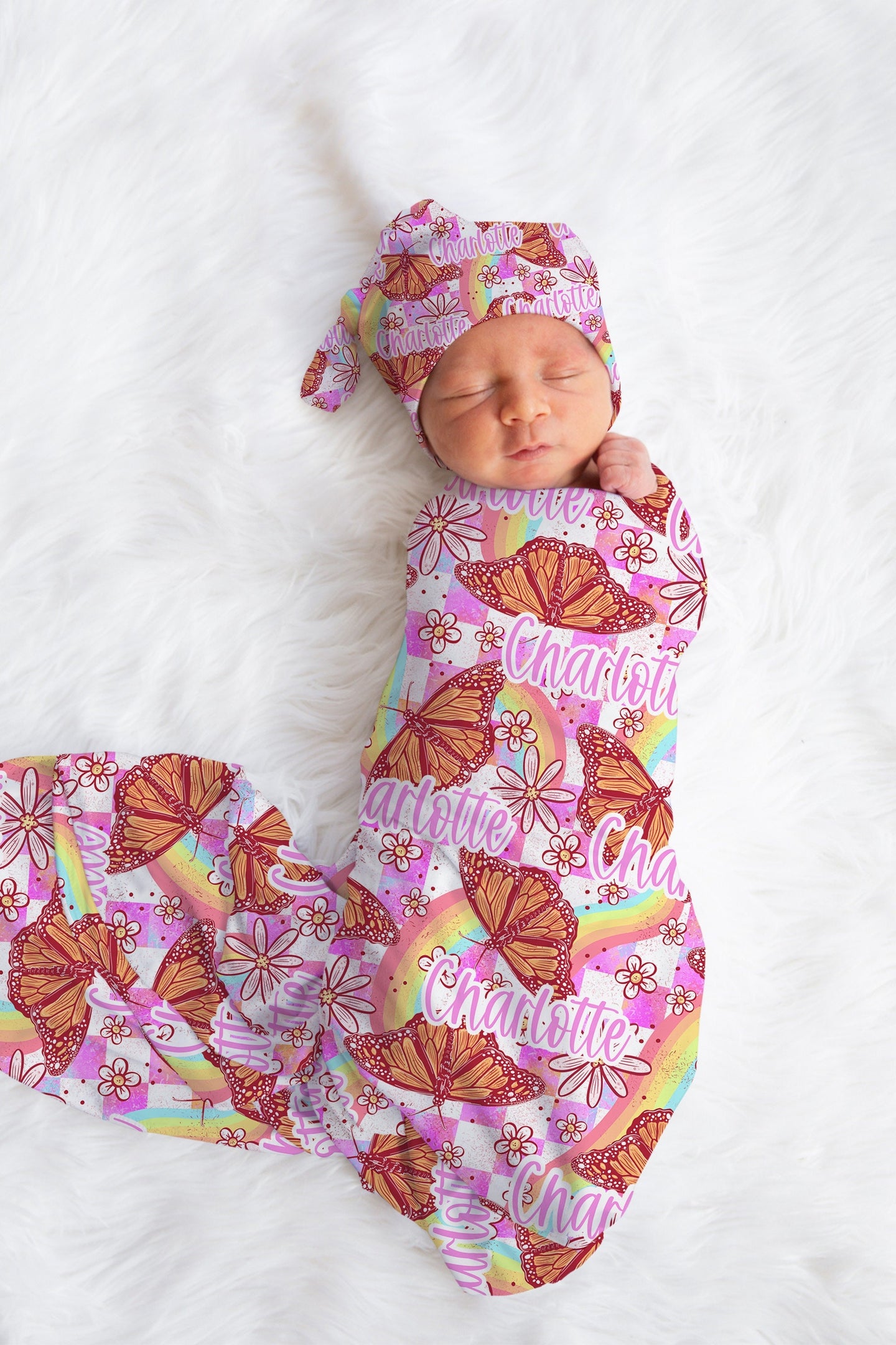 Personalized Butterfly Swaddle Set