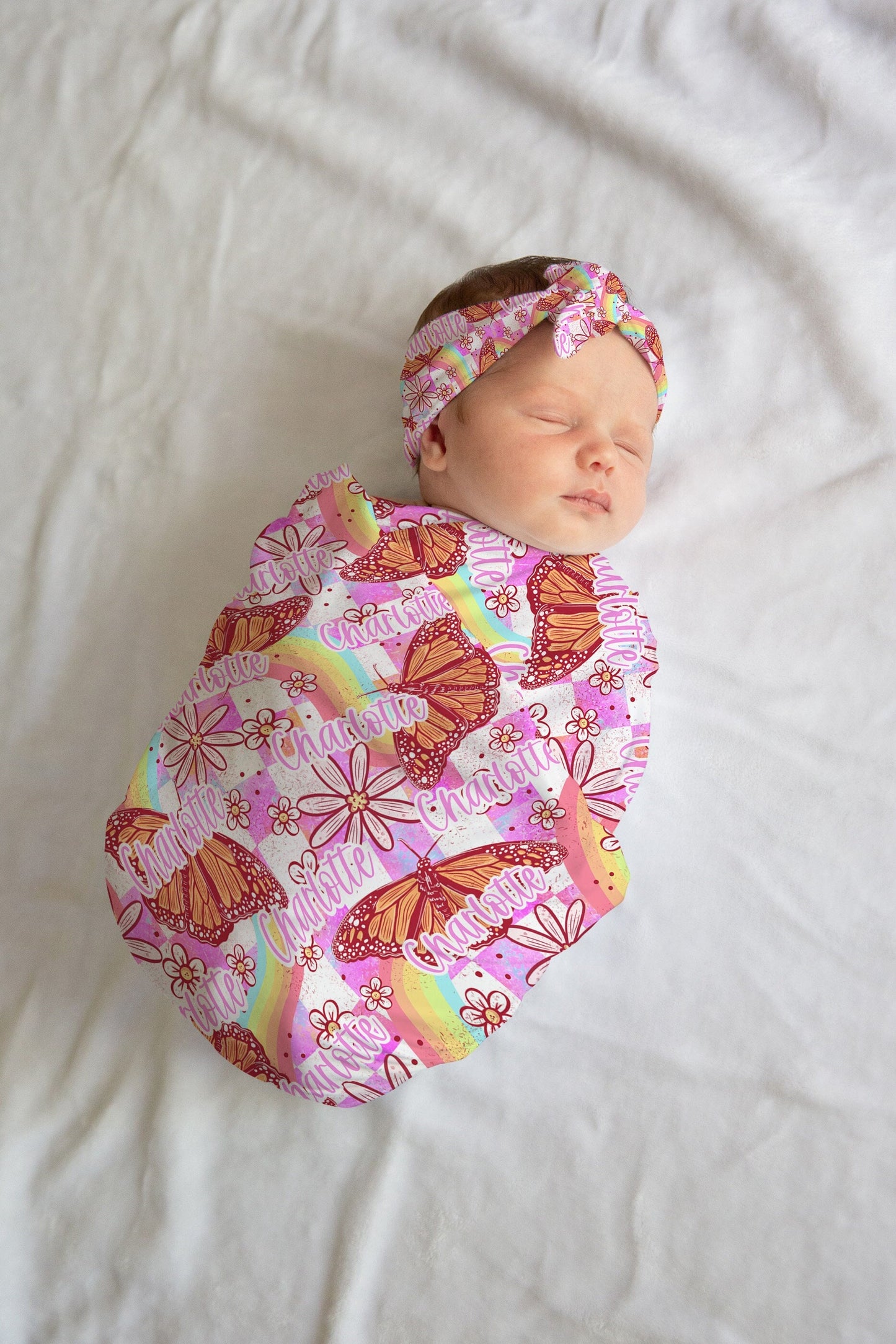 Personalized Butterfly Swaddle Set