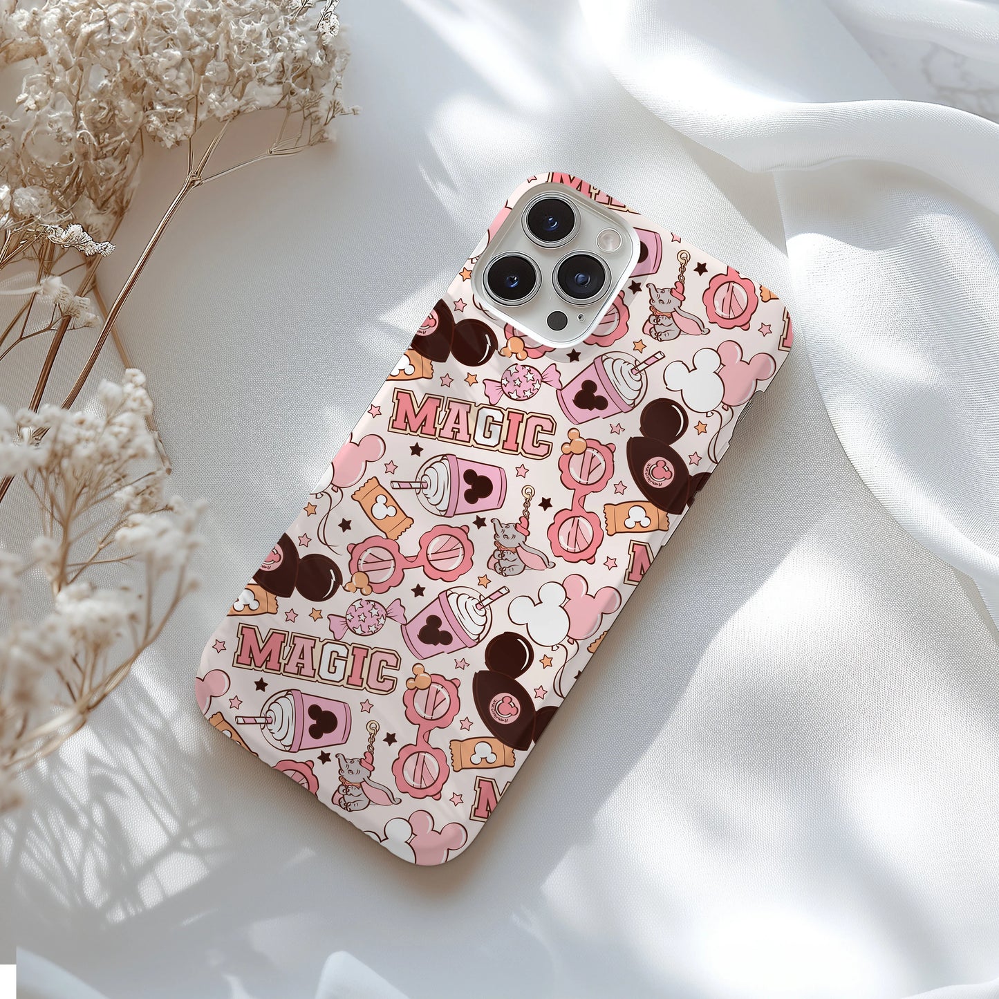 Personalized Pink Disney Tough Phone Case for Iphone, Samsung and Google Phones