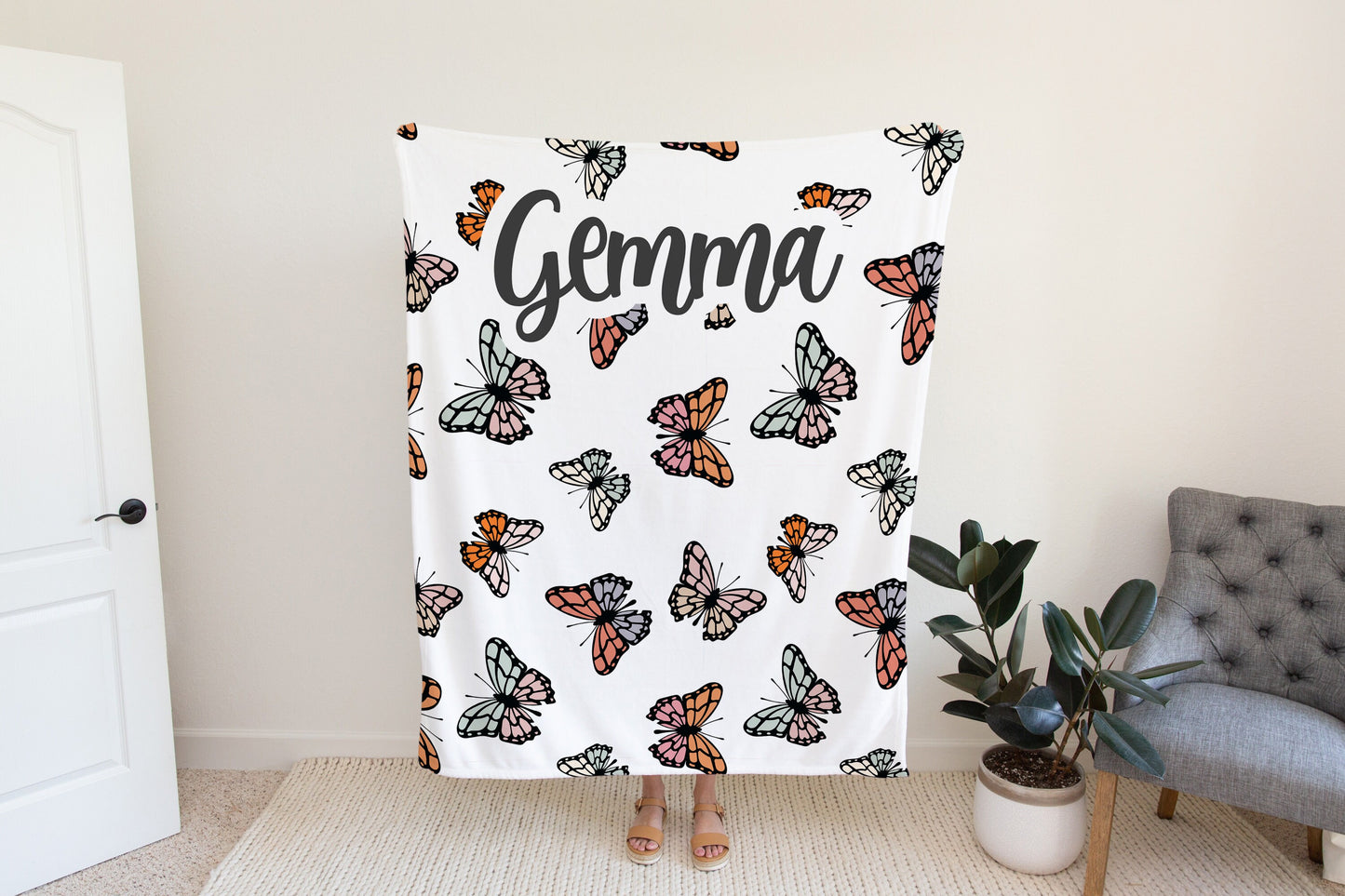 Personalized Butterfly Blanket