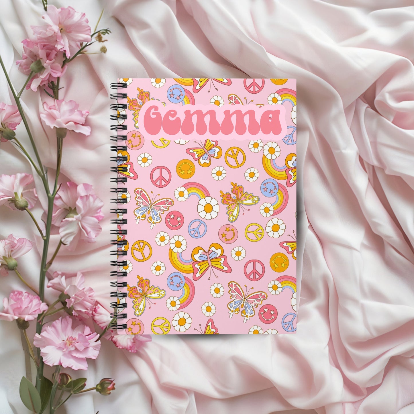 Personalized Groovy Spiral Notebook