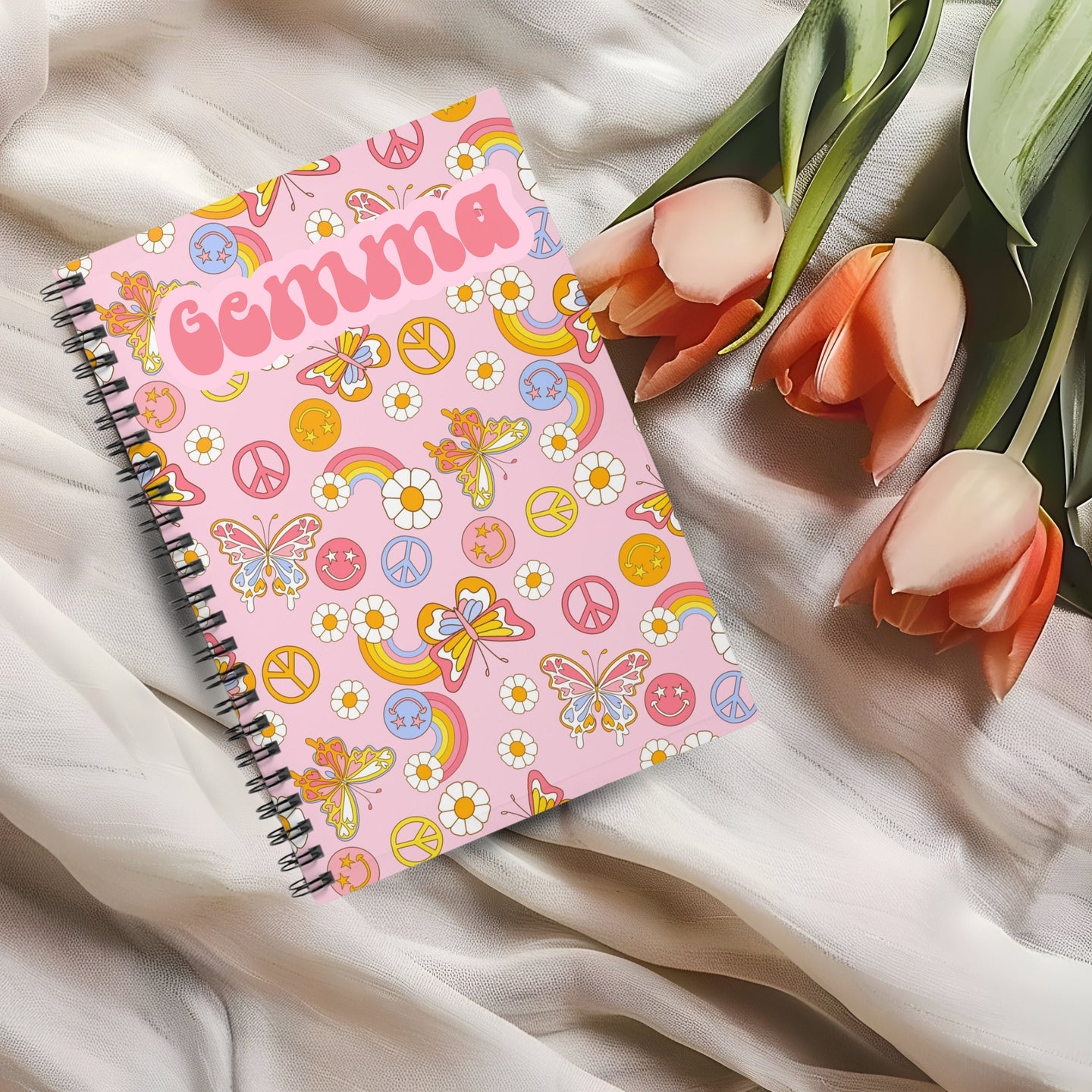 Personalized Groovy Spiral Notebook